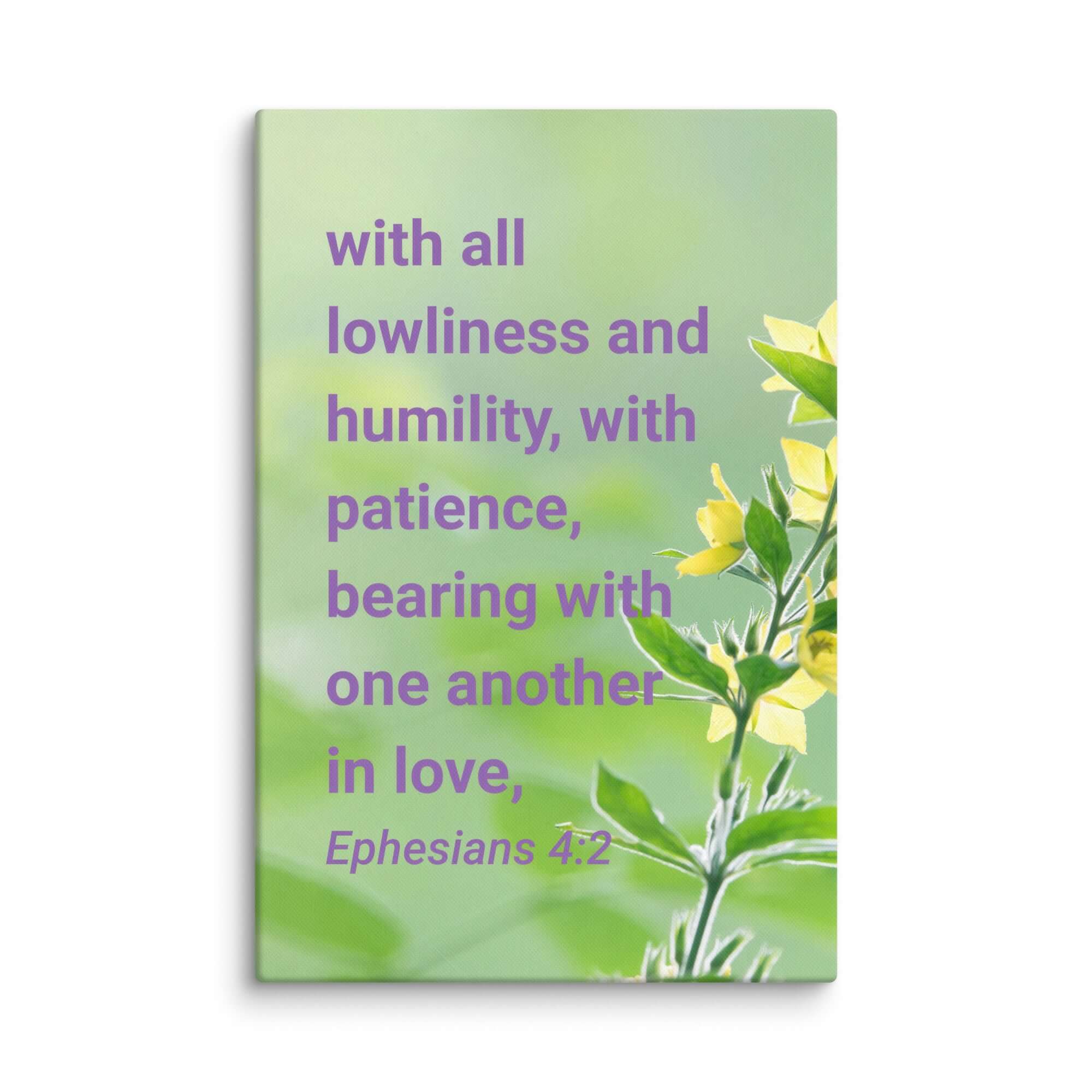 Ephesians 4:2 Bible Verse, one another in love Canvas Print Wall Art 20″×30″