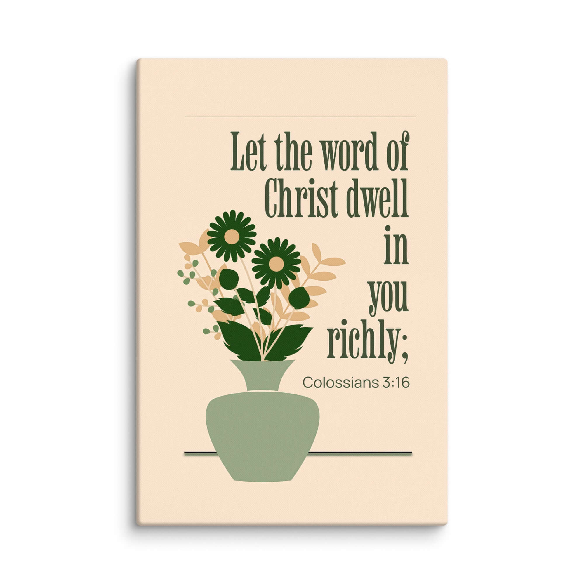 Colossians 3:16 Bible Verse, word of Christ Canvas Print Wall Art 20″×30″