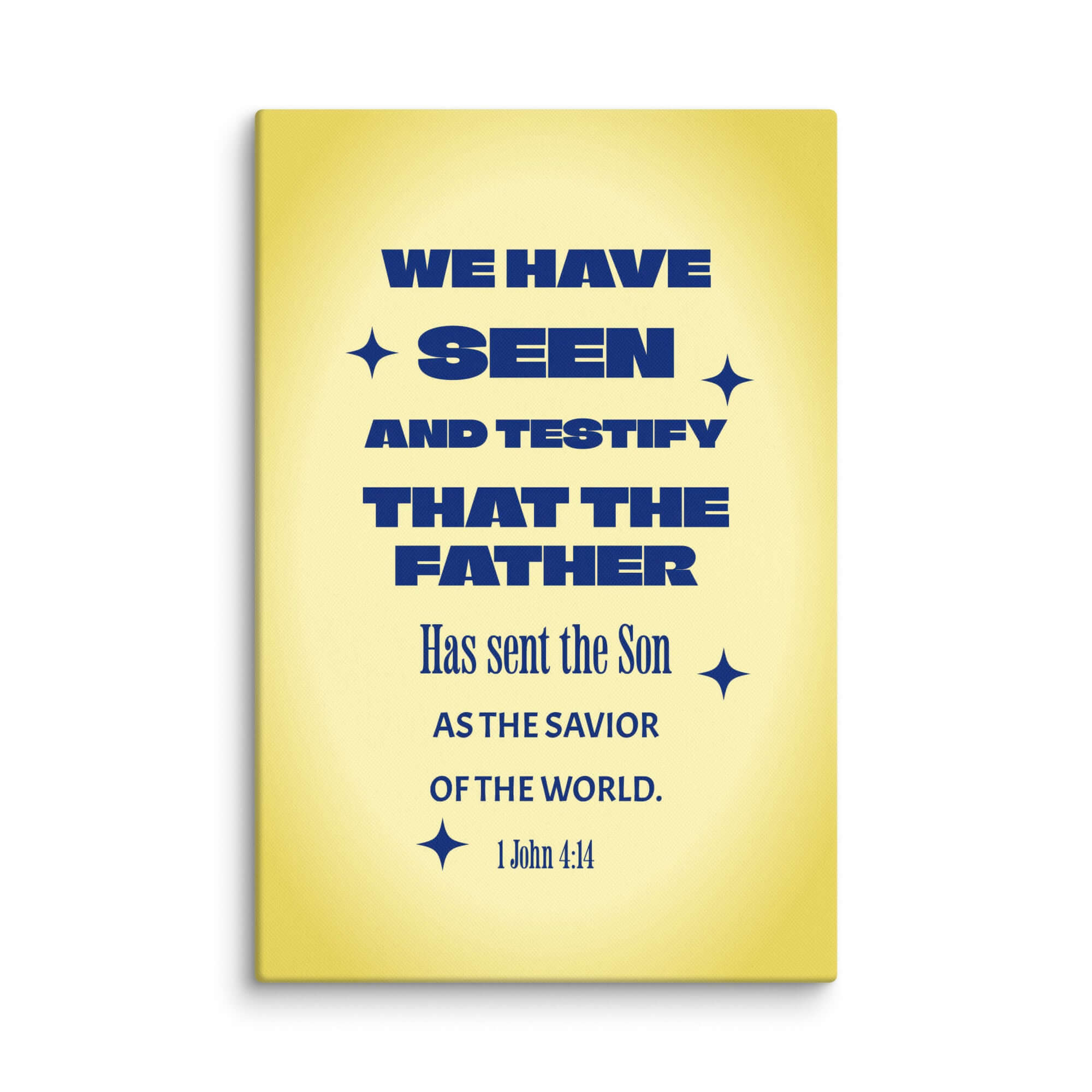 1 John 4:14 Bible Verse, Savior of the world Canvas Print Wall Art 20″×30″