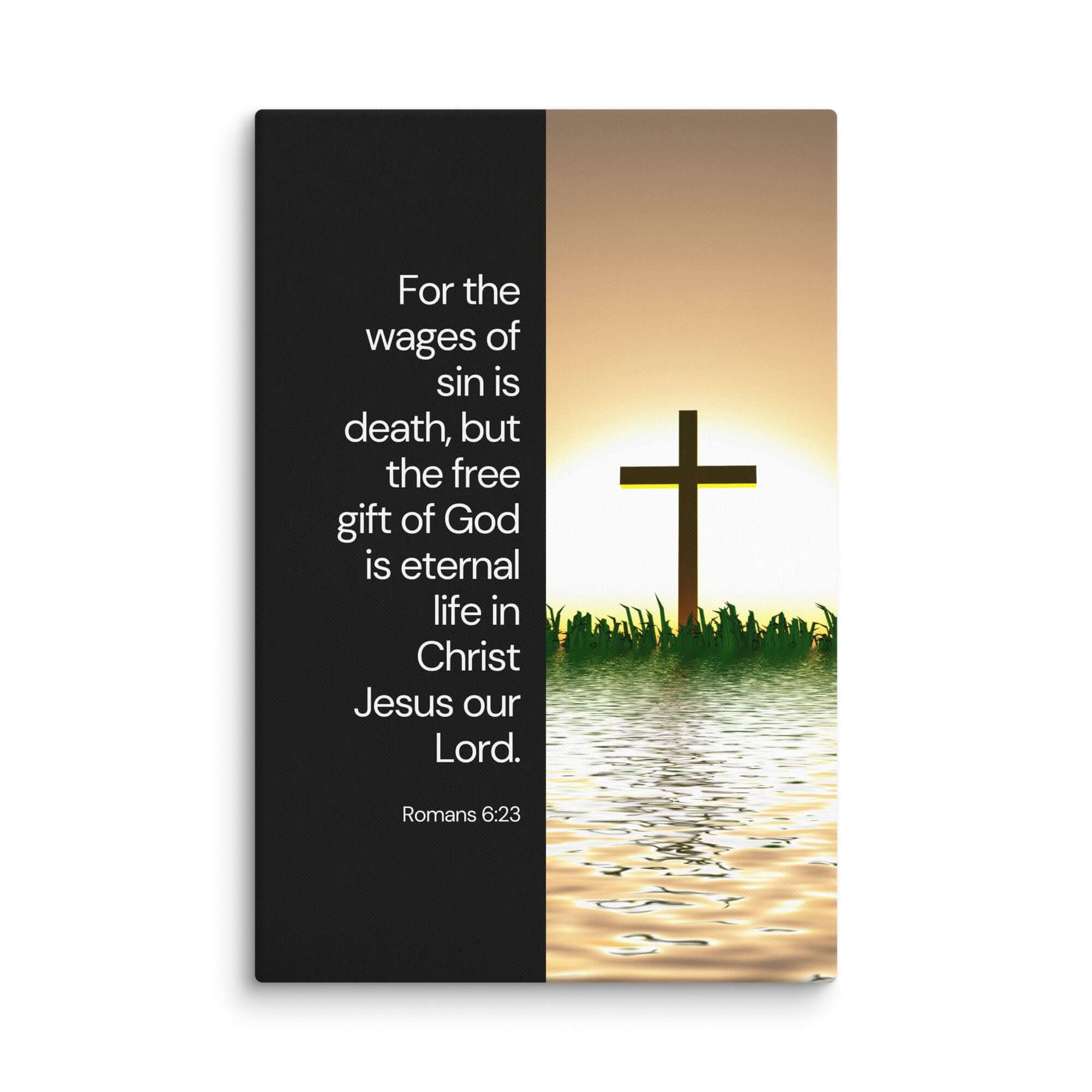 Romans 6:23 Bible Verse, the wages Canvas Print Wall Art 20″×30″