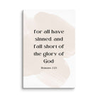 Romans 3:23 Bible Verse, fall short Canvas Print Wall Art 20″×30″