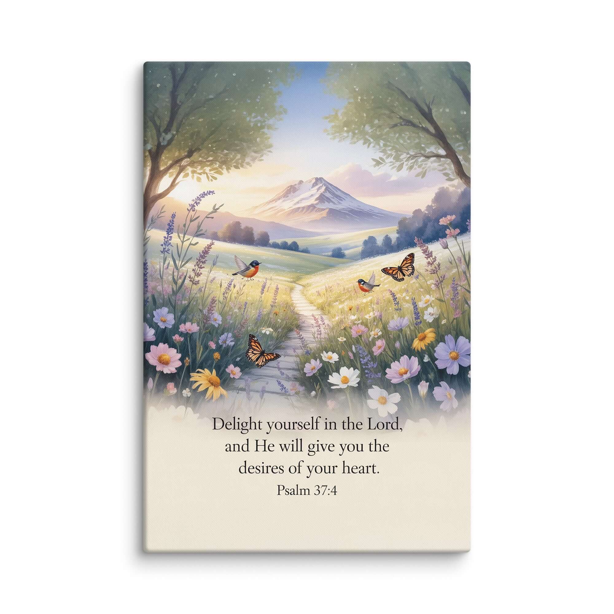 Psalm 37:4 Bible Verse, Delight Canvas 20″×30″