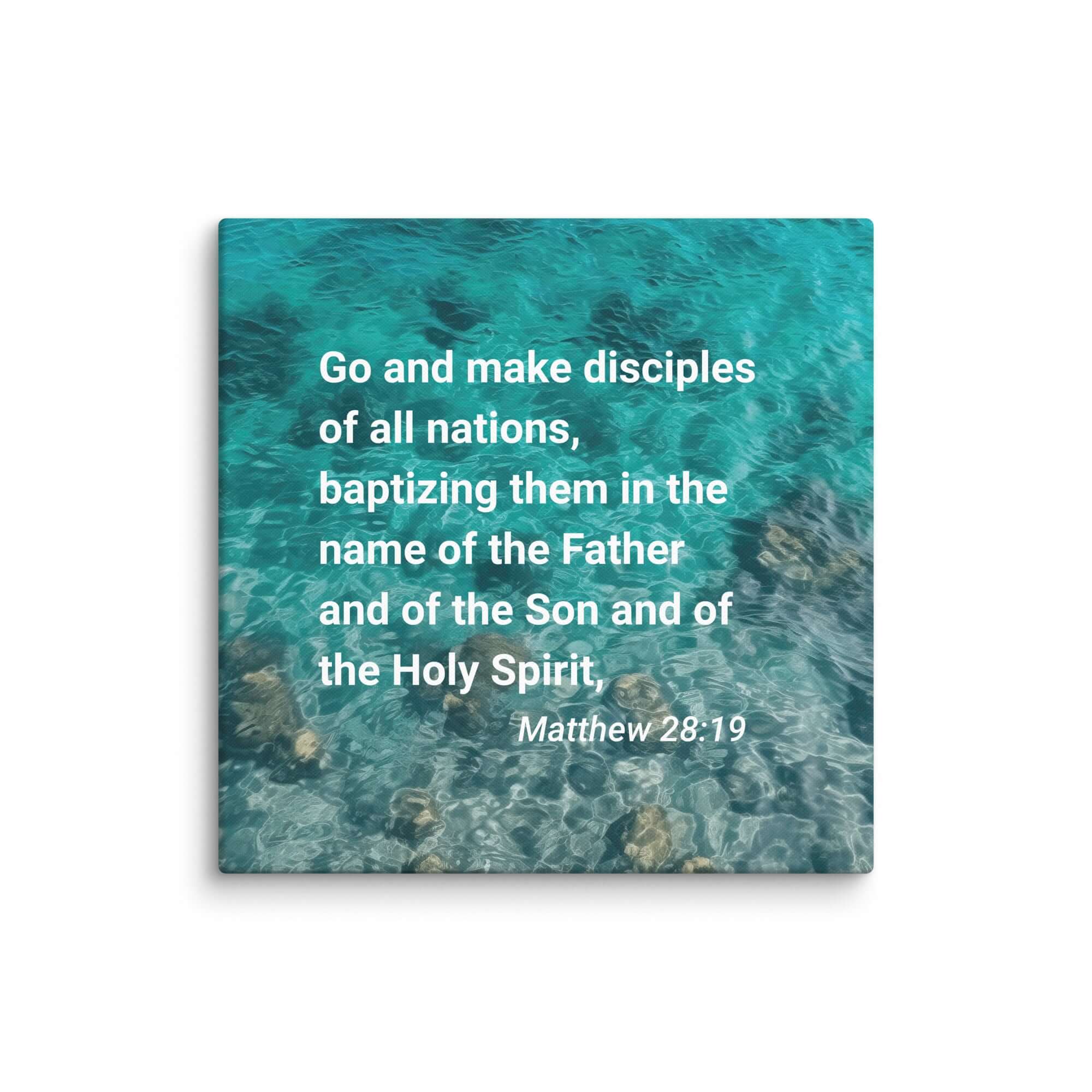 Matthew 28:19 Bible Verse, Make Disciples Canvas Print Wall Art 24″×24″