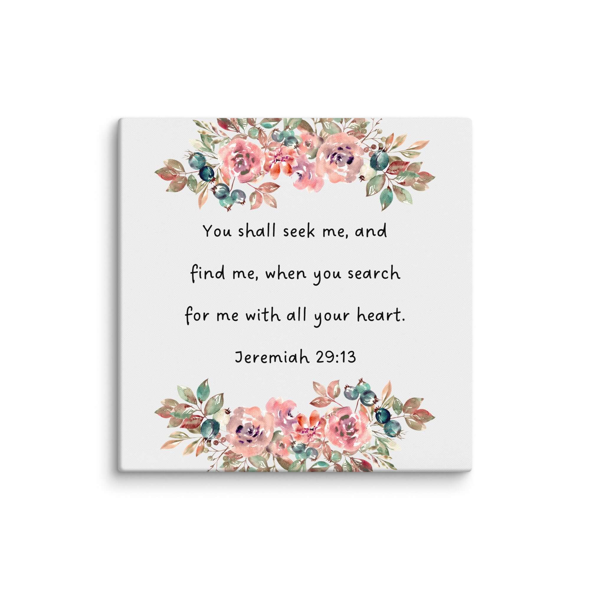 Jeremiah 29:13 Bible Verse, seek me Canvas Print Wall Art 24″×24″