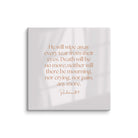 Revelation 21:4 Bible Verse, He will wipe Canvas Print Wall Art 24″×24″