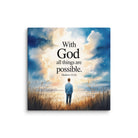 Matthew 19:26 Bible Verse Jesus Canvas 24″×24″