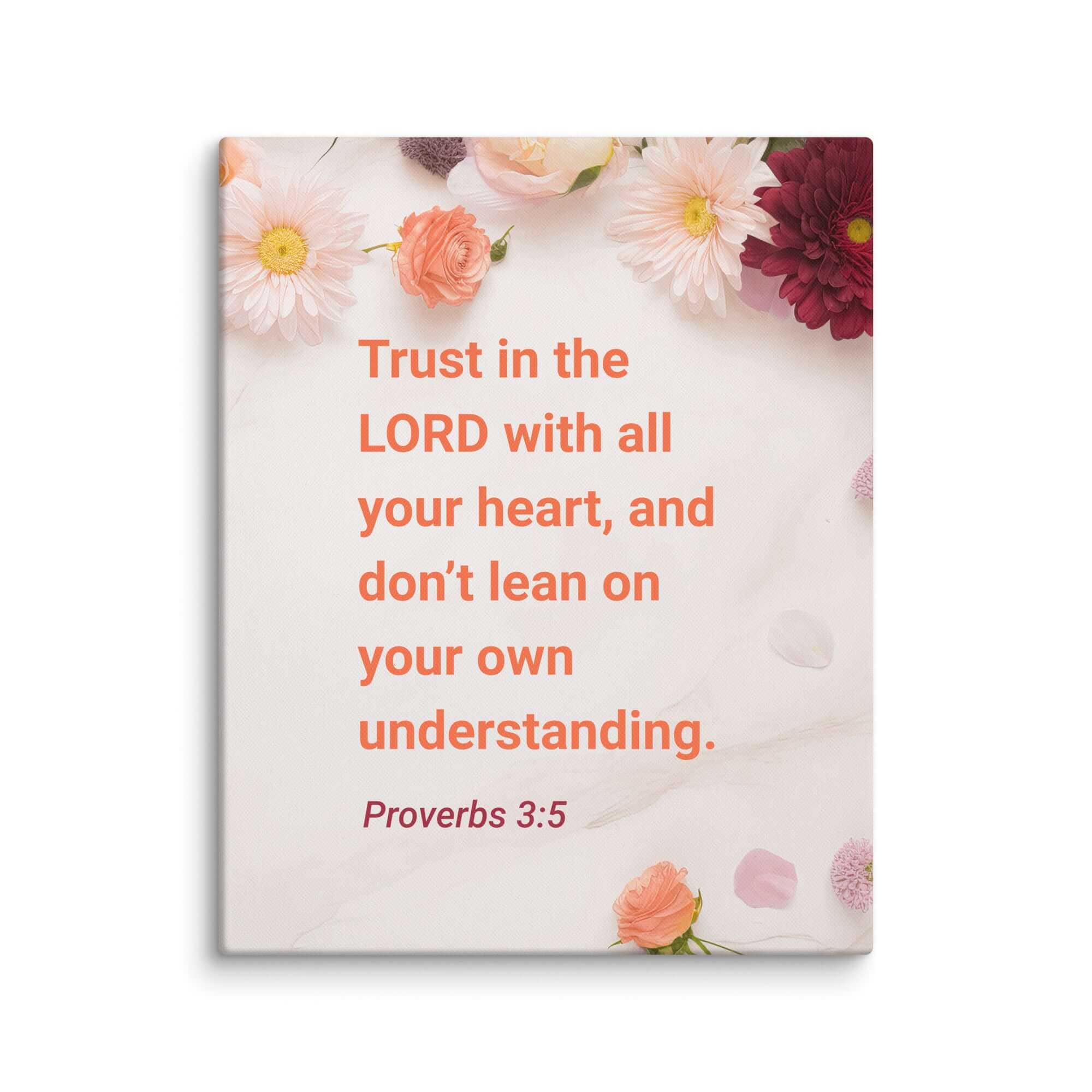 Proverbs 3:5 Bible Verse, Trust in the LORD Canvas Print Wall Art 24″×30″