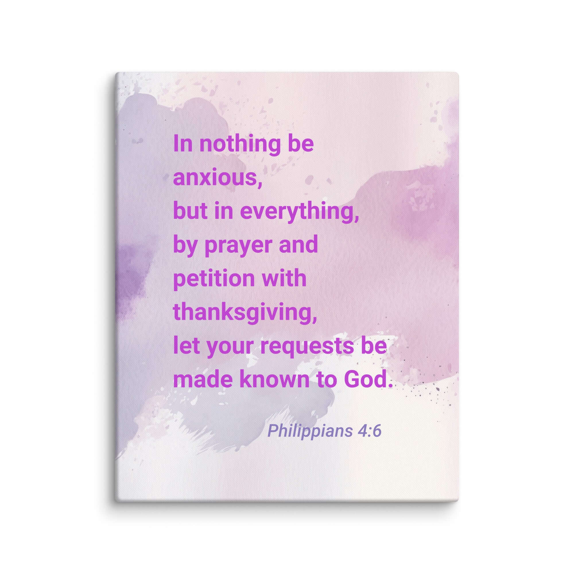 Philippians 4:6 Bible Verse, Prayer and Petition Canvas Print Wall Art 24″×30″