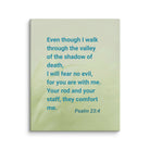 Psalm 23:4 Bible Verse, fear no evil Canvas Print Wall Art 24″×30″