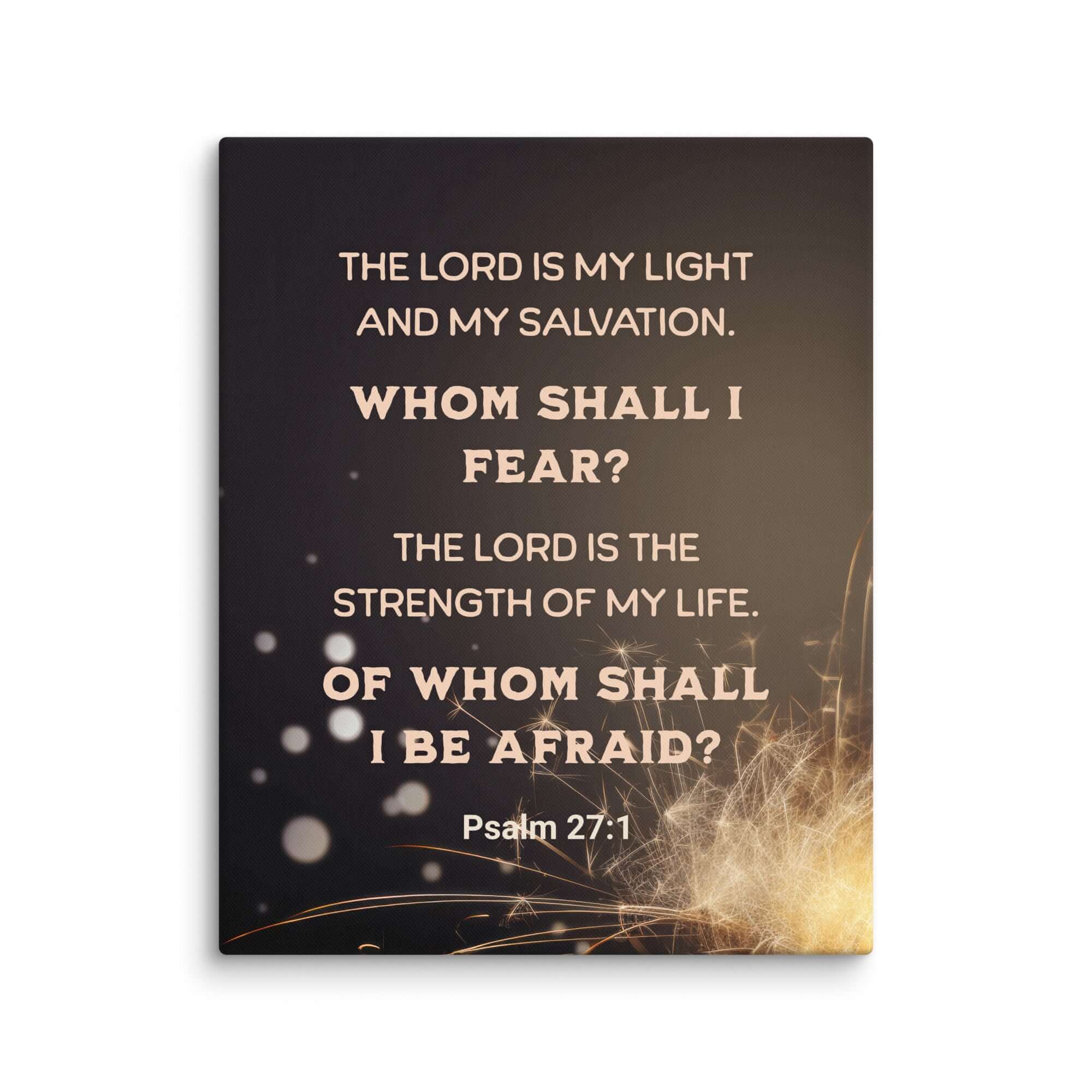 Psalm 27:1 Bible Verse, The LORD is My Light Canvas Print Wall Art 24″×30″