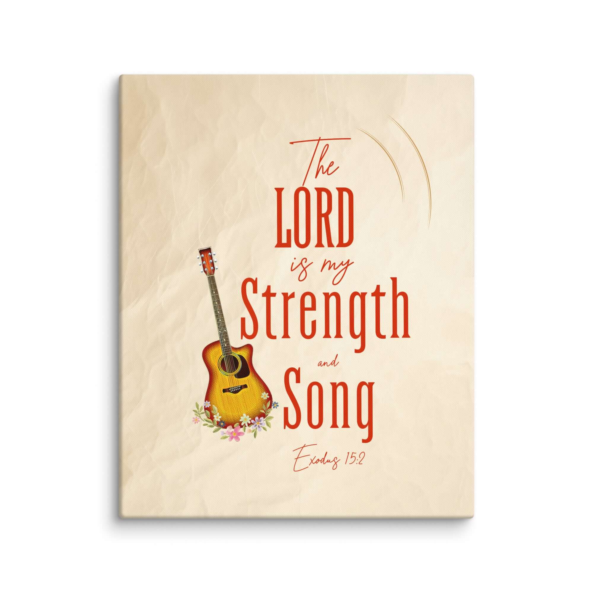 Exodus 15:2 Bible Verse, The LORD is my strength Canvas Print Wall Art 24″×30″