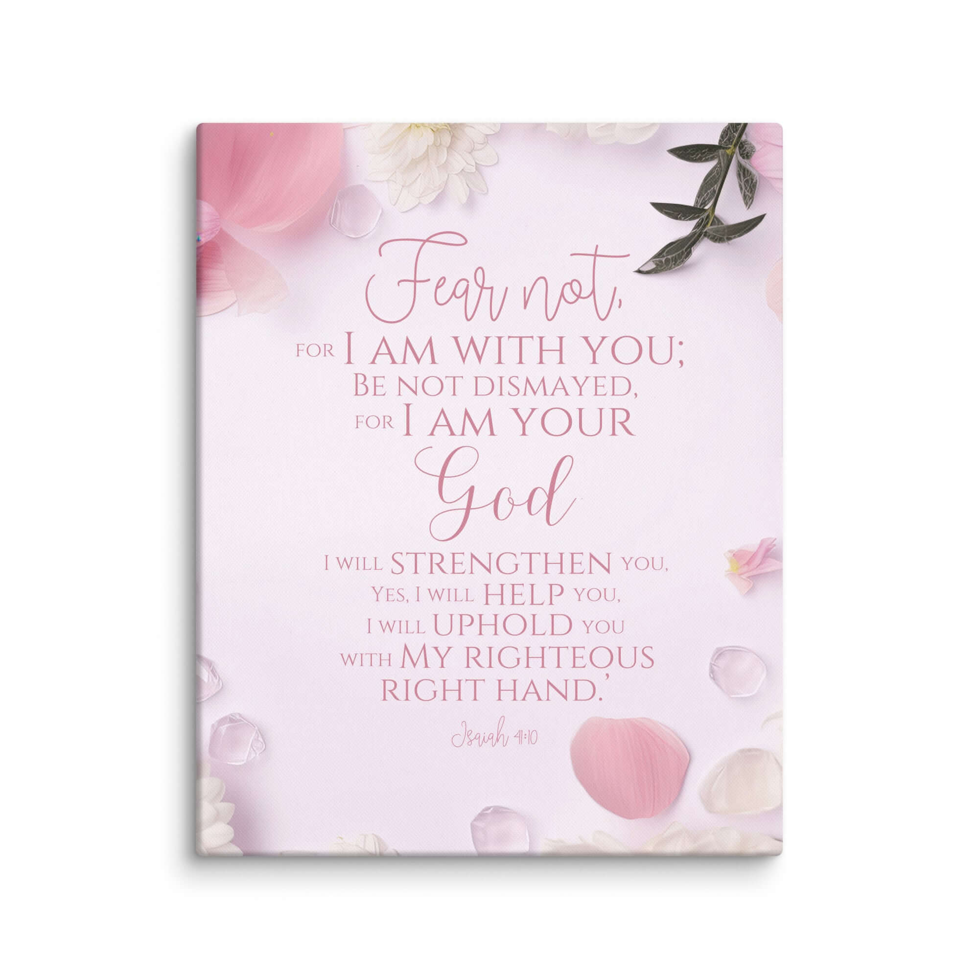 Isaiah 41:10 Bible Verse, God will strengthen you Canvas Print Wall Art 24″×30″