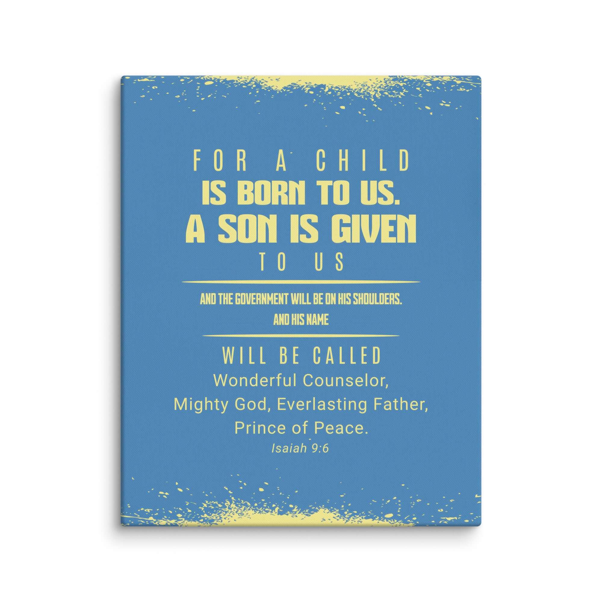 Isaiah 9:6 Bible Verse, Mighty God Canvas Print Wall Art 24″×30″