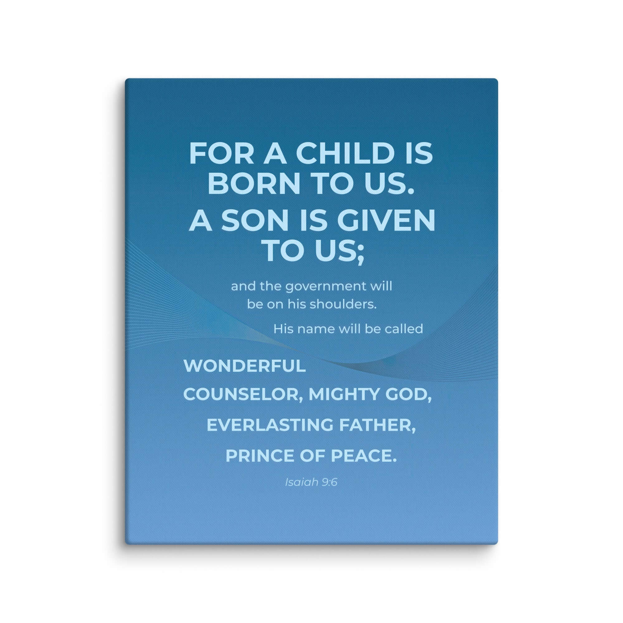 Isaiah 9:6 Bible Verse, Everlasting Father Canvas Print Wall Art 24″×30″
