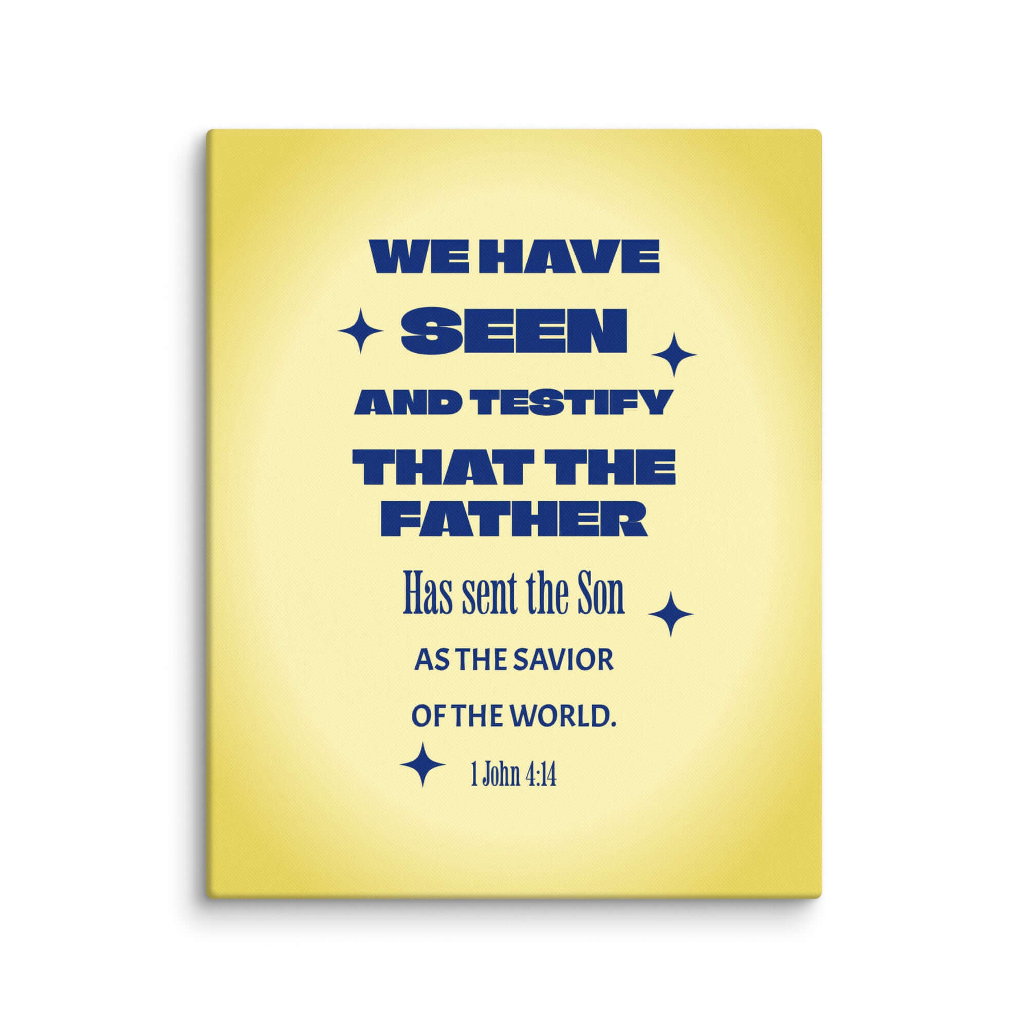 1 John 4:14 Bible Verse, Savior of the world Canvas Print Wall Art 24″×30″