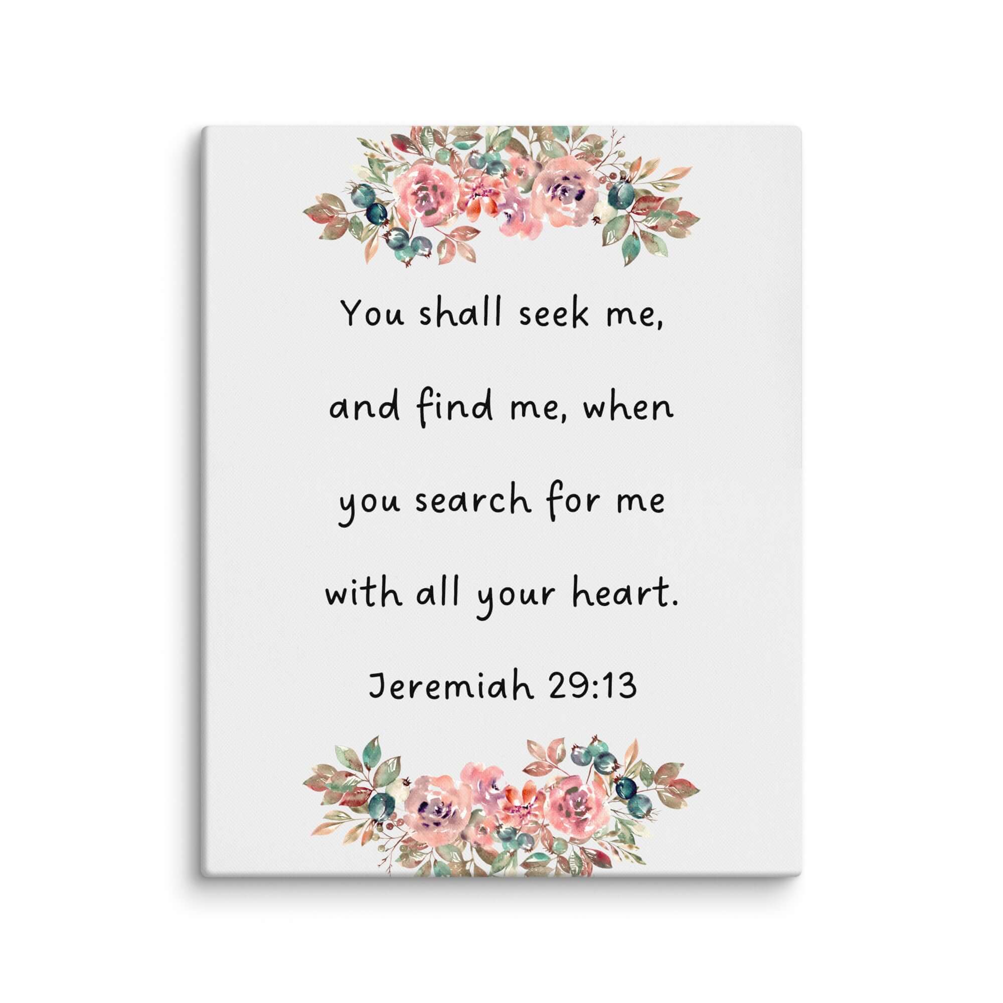 Jeremiah 29:13 Bible Verse, seek me Canvas Print Wall Art 24″×30″
