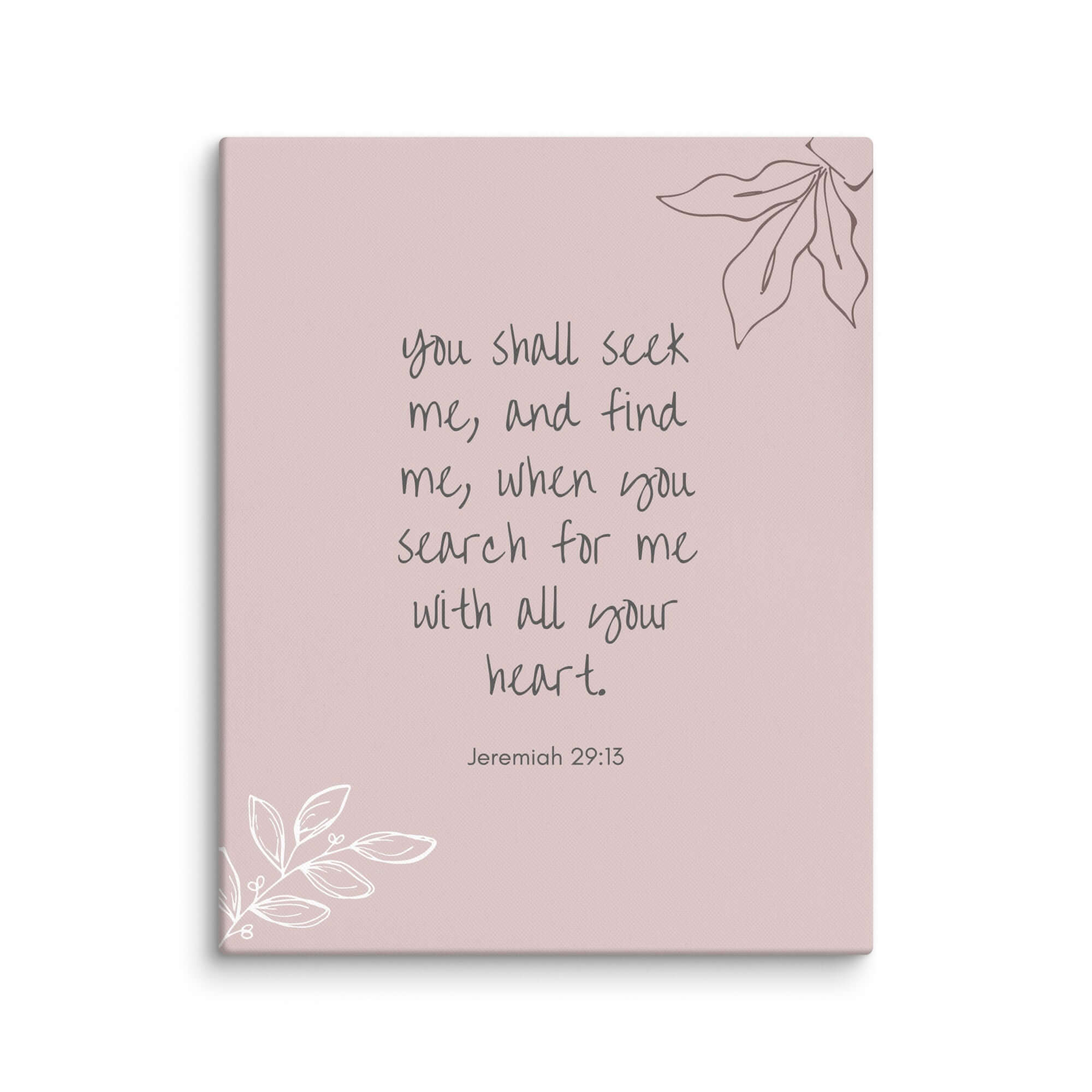Jeremiah 29:13 Bible Verse, you search Canvas Print Wall Art 24″×30″