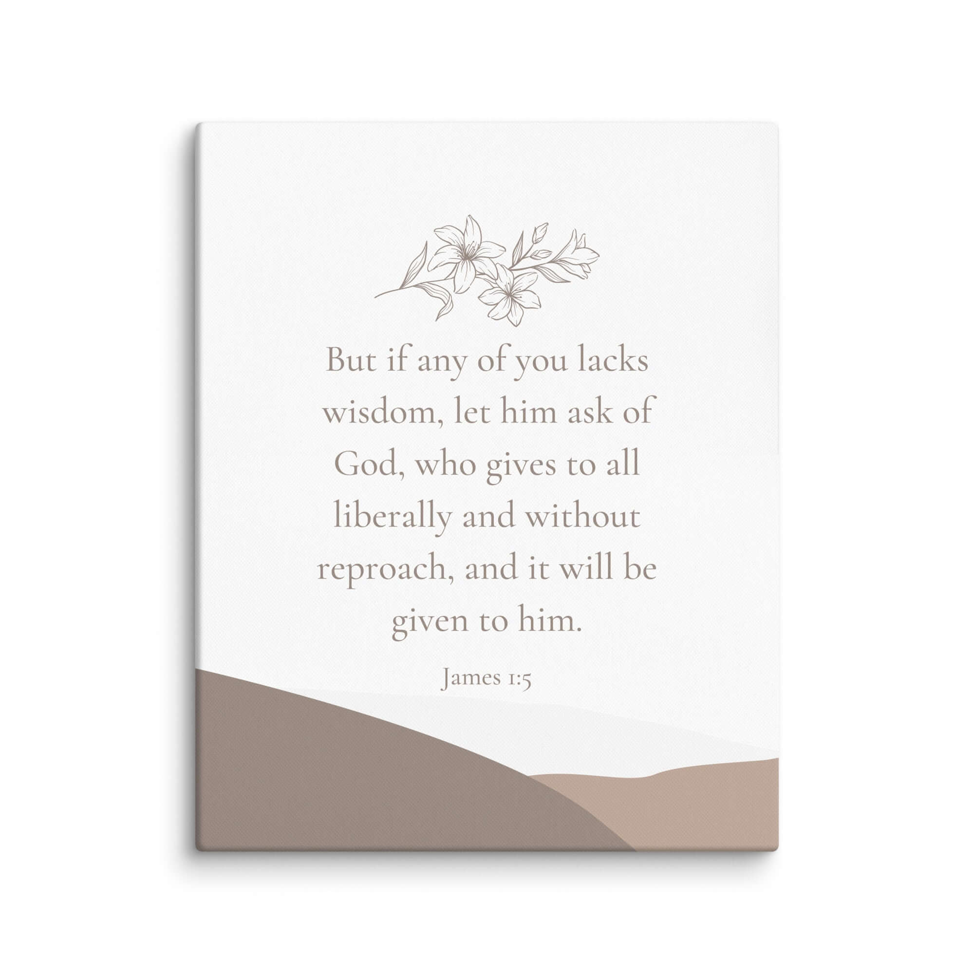 James 1:5 Bible Verse, ask of God Canvas Print Wall Art 24″×30″