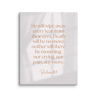 Revelation 21:4 Bible Verse, He will wipe Canvas Print Wall Art 24″×30″