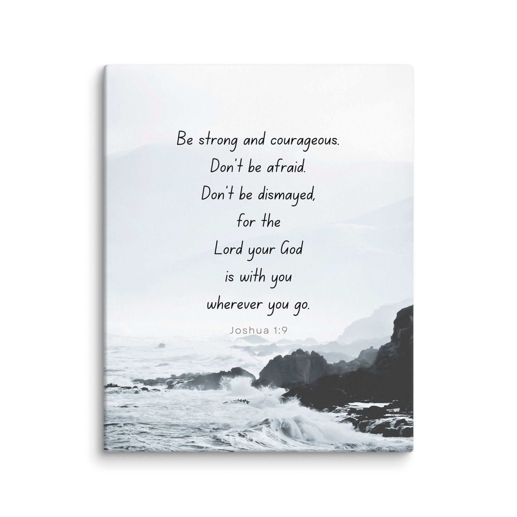 Joshua 1:9 Bible Verse, Do not be afraid Canvas Print Wall Art 24″×30″