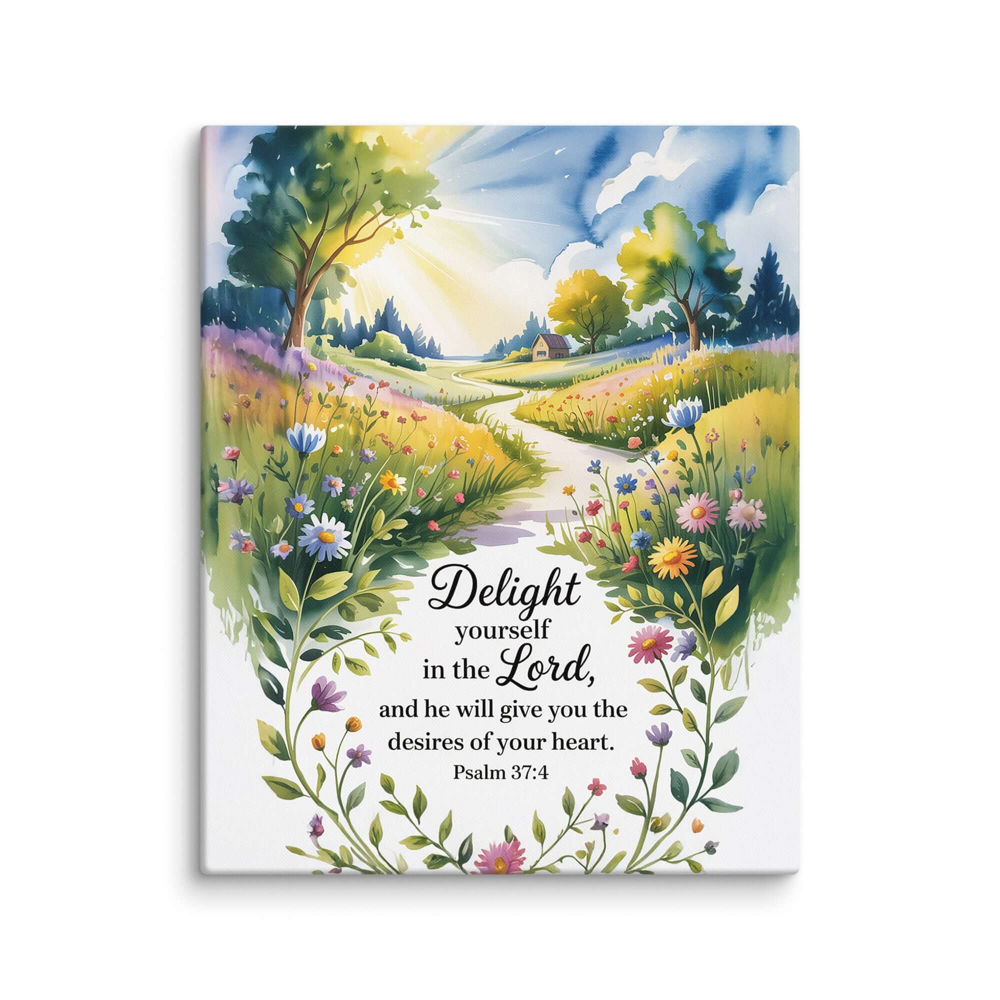 Psalm 37:4 Bible Verse, desires Canvas 24″×30″