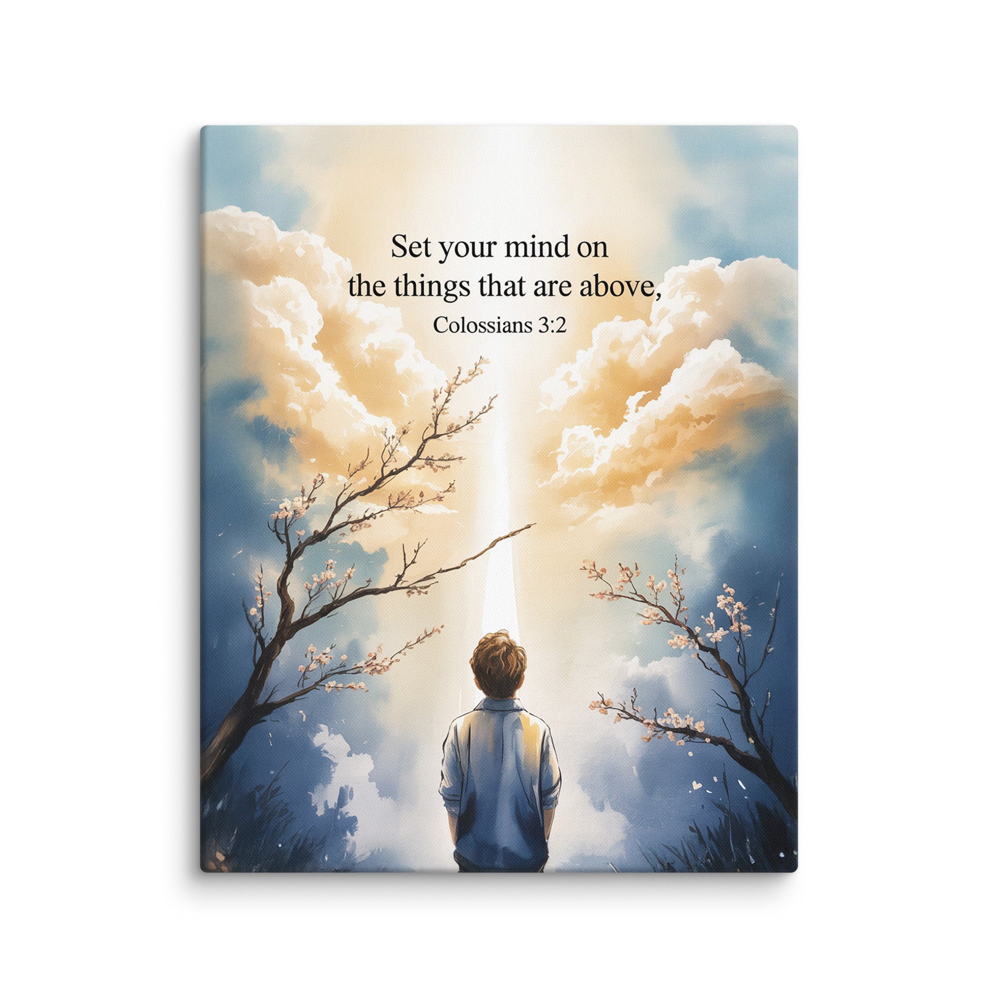 Colossians 3:2 Bible Verse the things Canvas 24″×30″