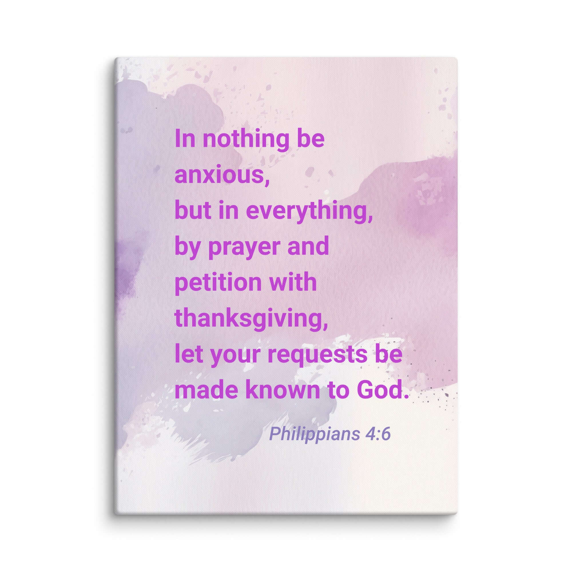 Philippians 4:6 Bible Verse, Prayer and Petition Canvas Print Wall Art 24″×32″