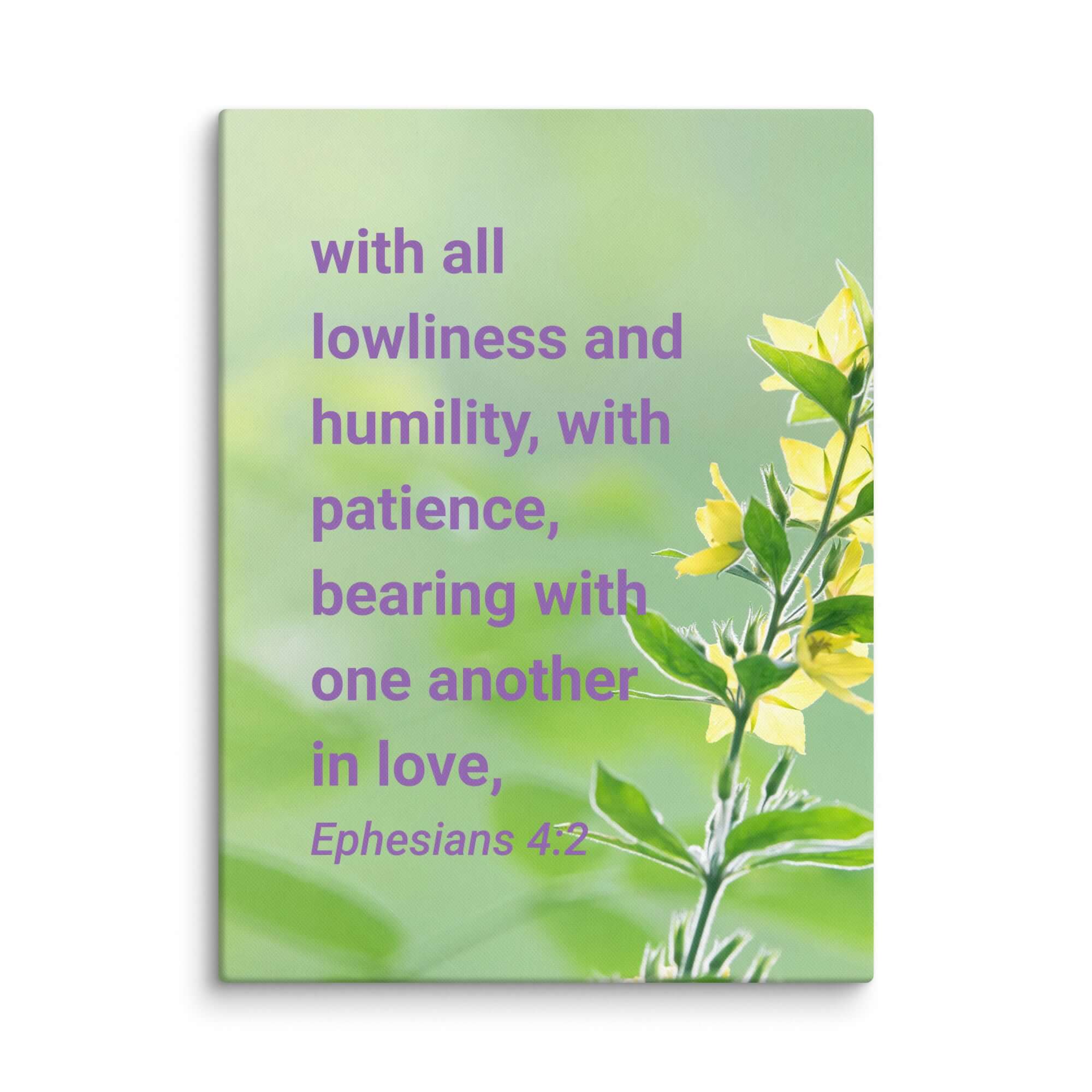 Ephesians 4:2 Bible Verse, one another in love Canvas Print Wall Art 24″×32″
