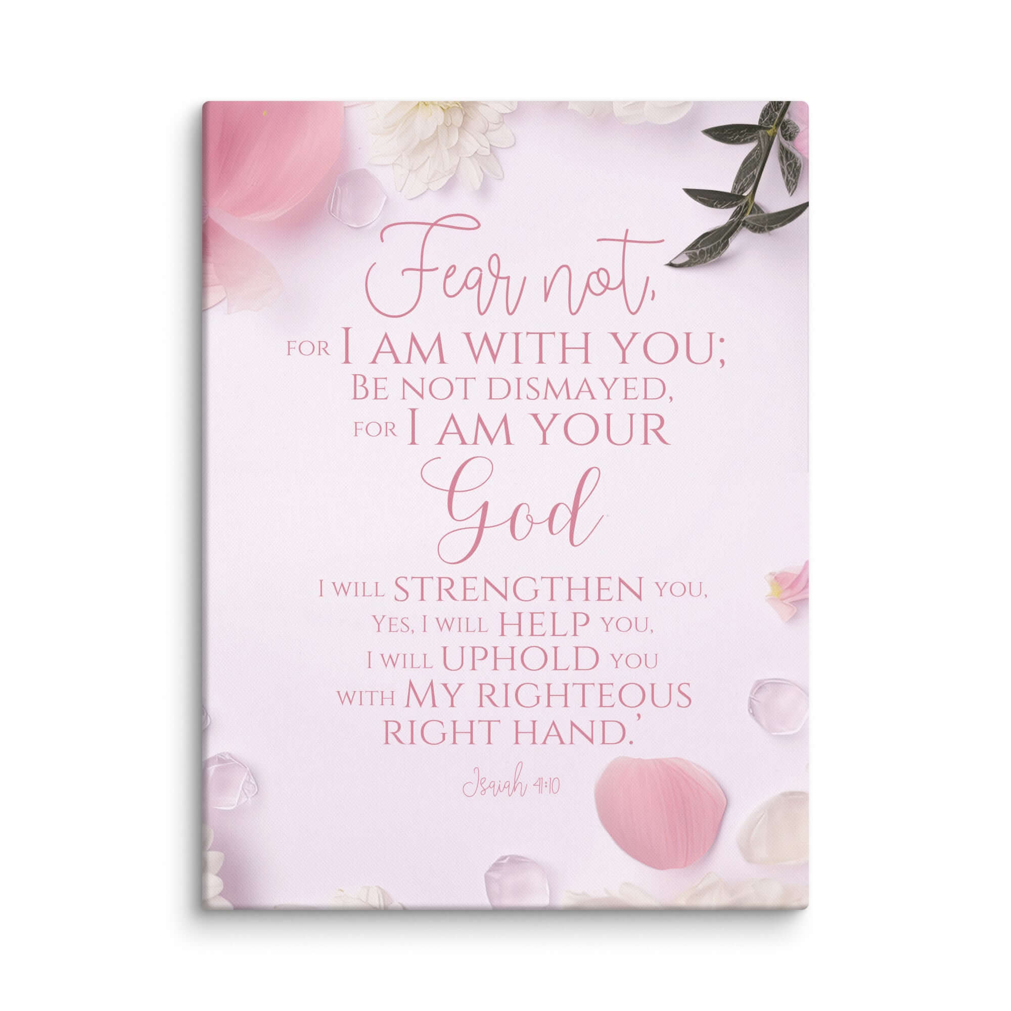 Isaiah 41:10 Bible Verse, God will strengthen you Canvas Print Wall Art 24″×32″