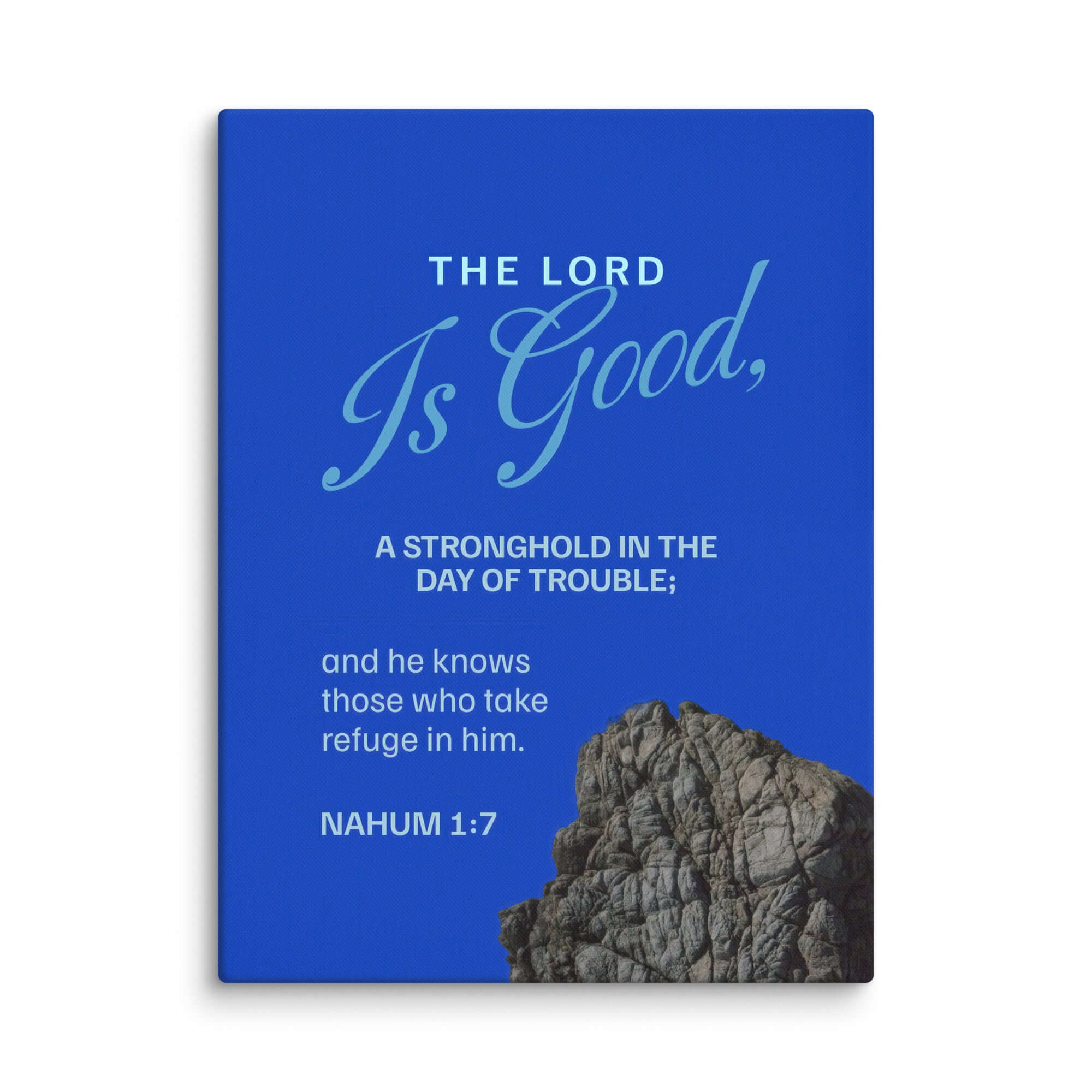 Nahum 1:7 Bible Verse, The LORD is a stronghold Canvas Print Wall Art 24″×32″