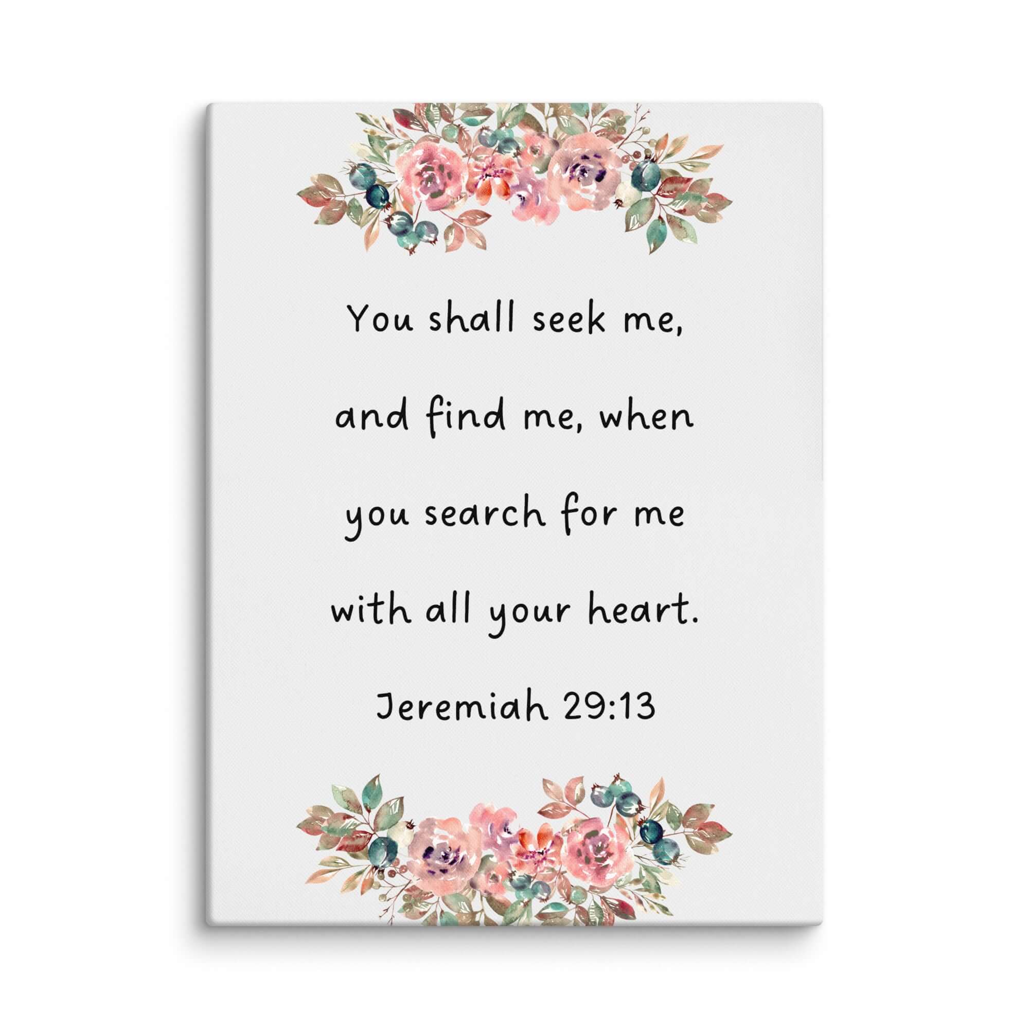 Jeremiah 29:13 Bible Verse, seek me Canvas Print Wall Art 24″×32″