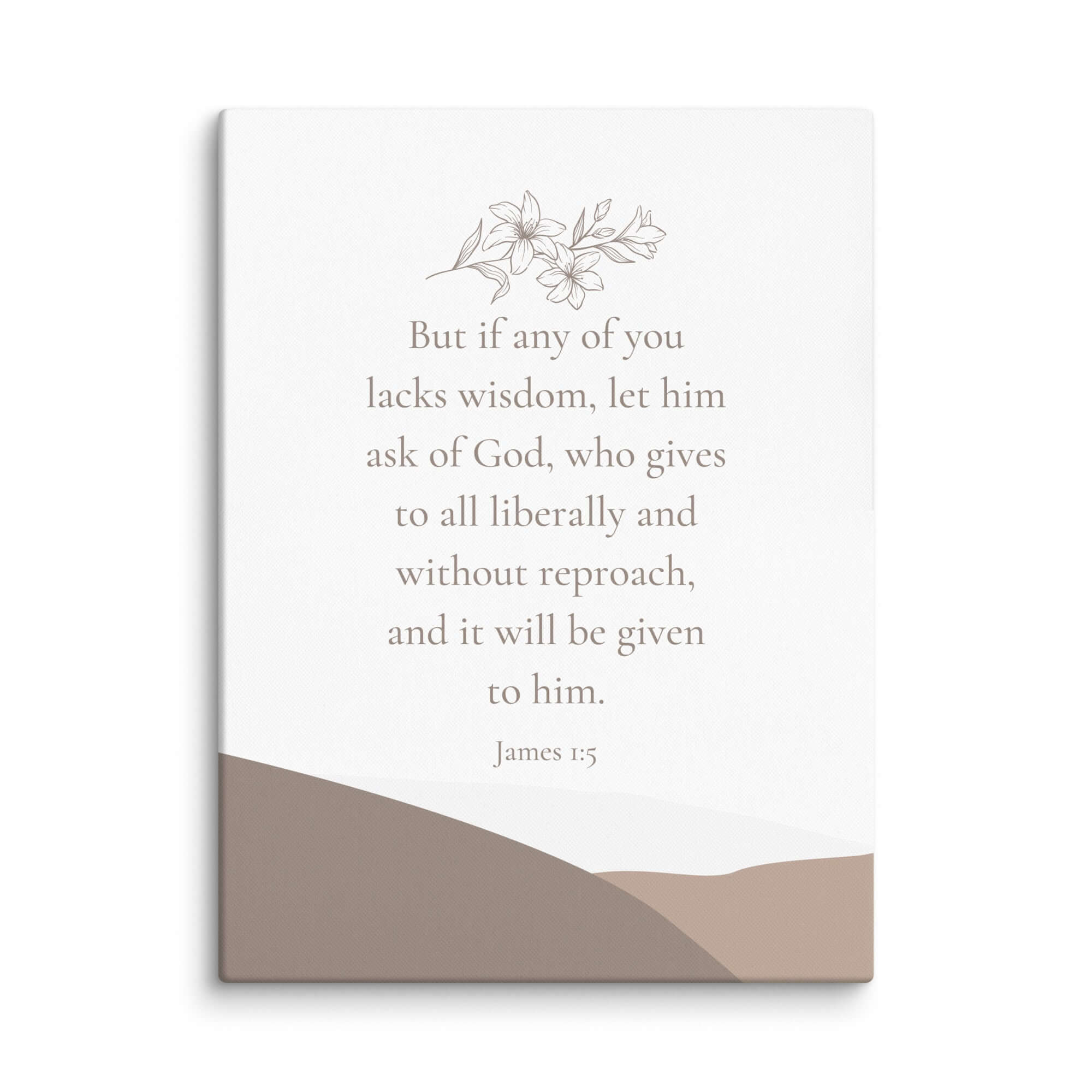 James 1:5 Bible Verse, ask of God Canvas Print Wall Art 24″×32″