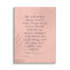 Revelation 21:4 Bible Verse, their eyes Canvas Print Wall Art 24″×32″