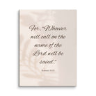 Romans 10:13 Bible Verse, Whoever Canvas Print Wall Art 24″×32″