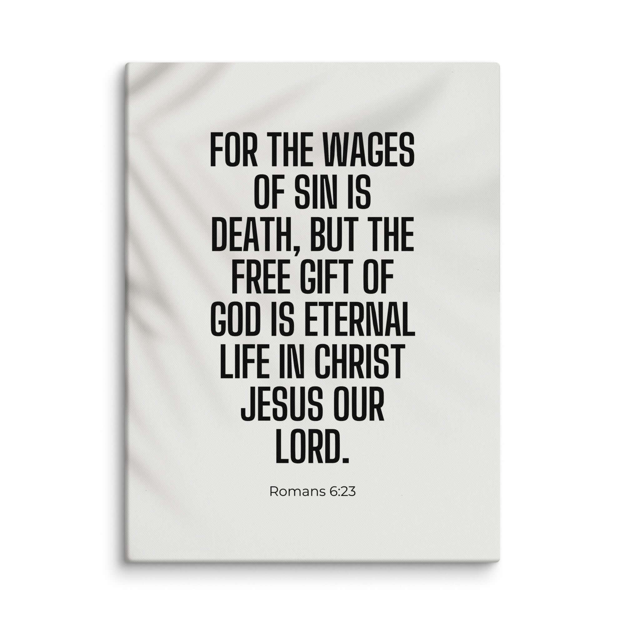 Romans 6:23 Bible Verse, eternal life Canvas Print Wall Art 24″×32″