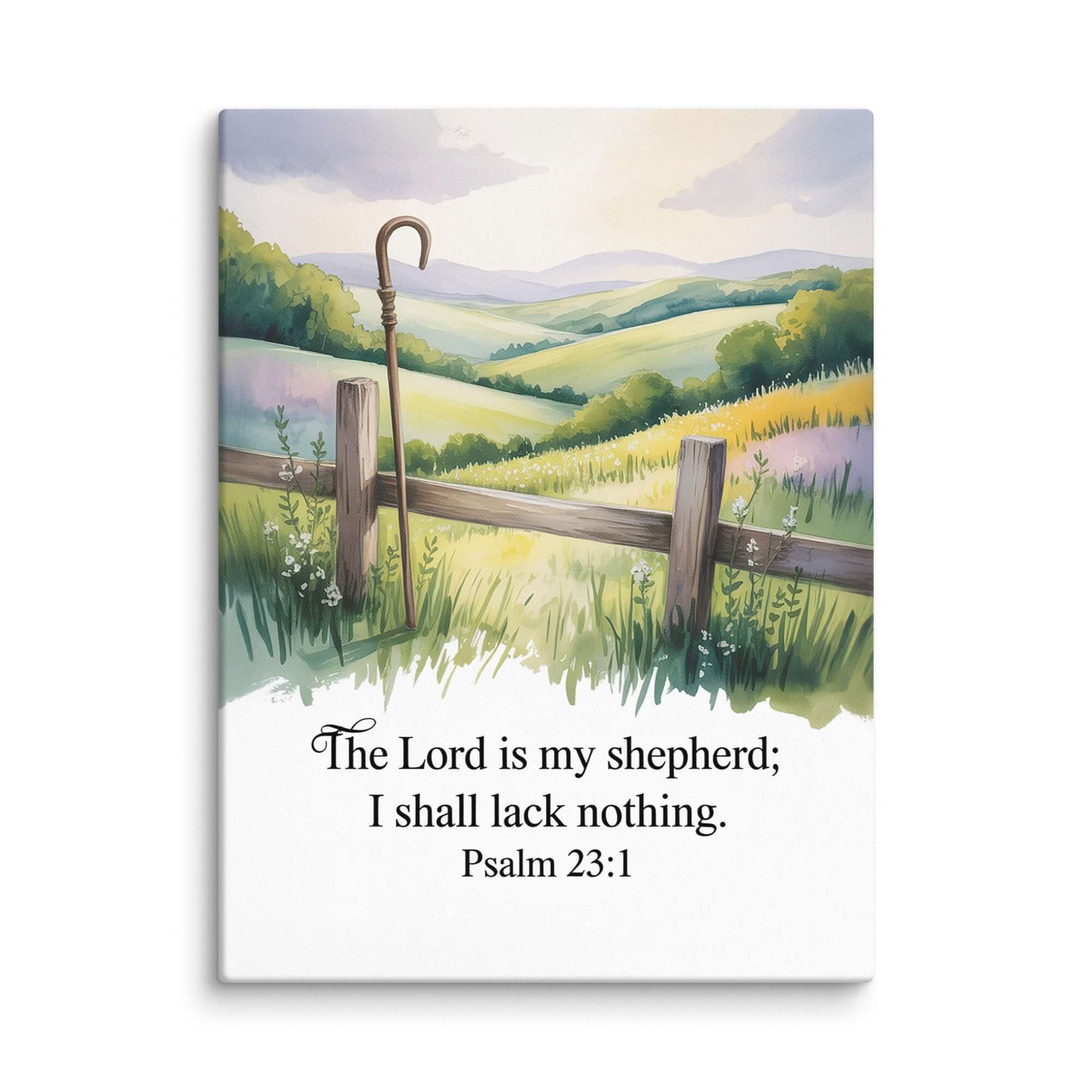 Psalm 23:1 Bible Verse, Lack Canvas 24″×32″