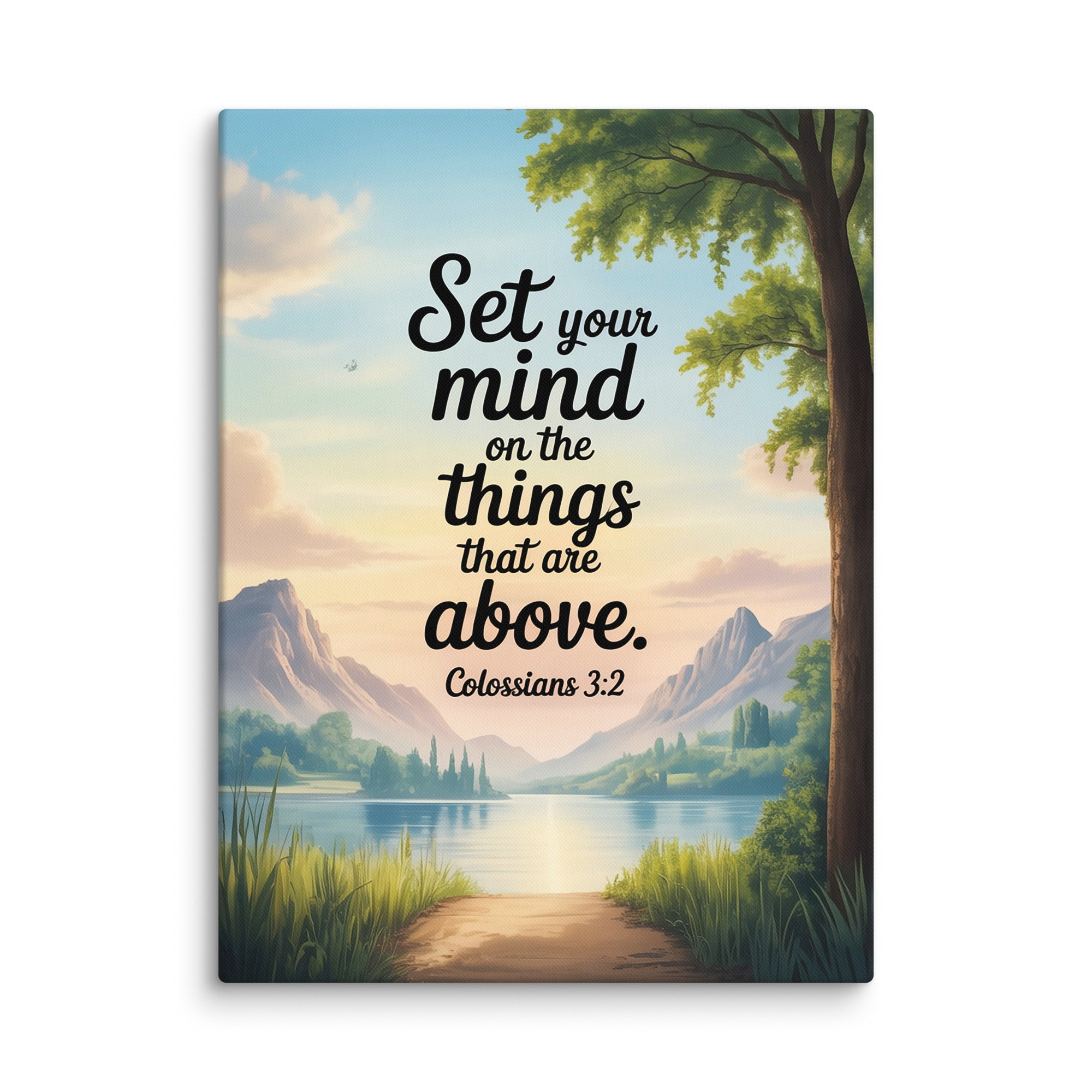 Colossians 3:2 Bible Verse Set Canvas 24″×32″