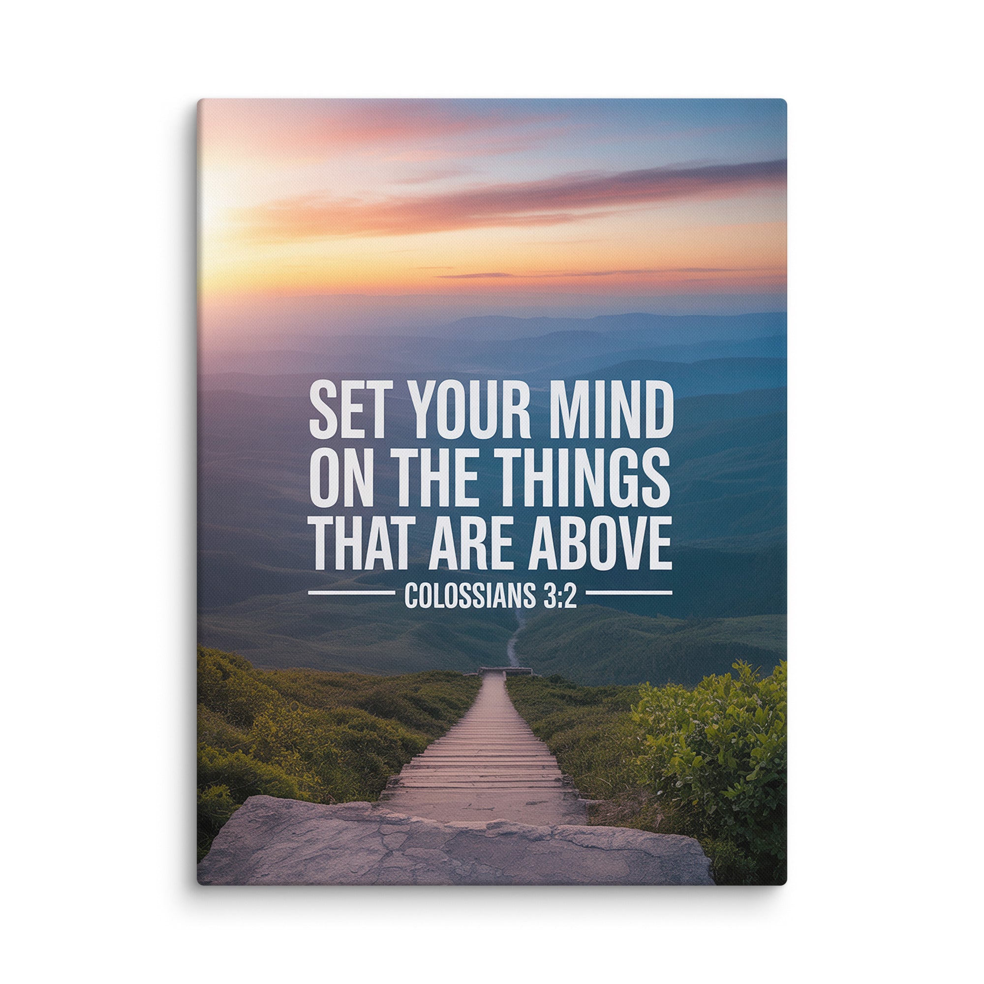 Colossians 3:2 Bible Verse your mind Canvas 24″×32″