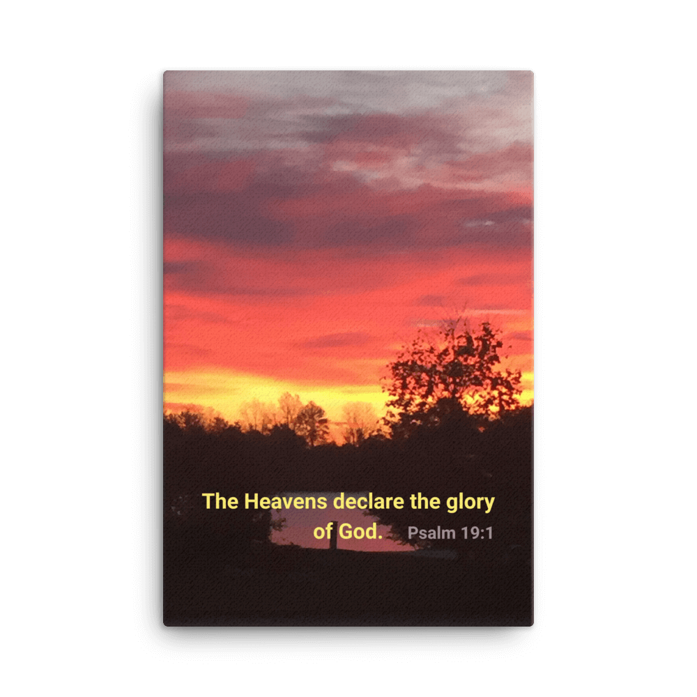 Psalm 19:1 Bible Verse, Sunset Glory Canvas Print Wall Art 24″×36″