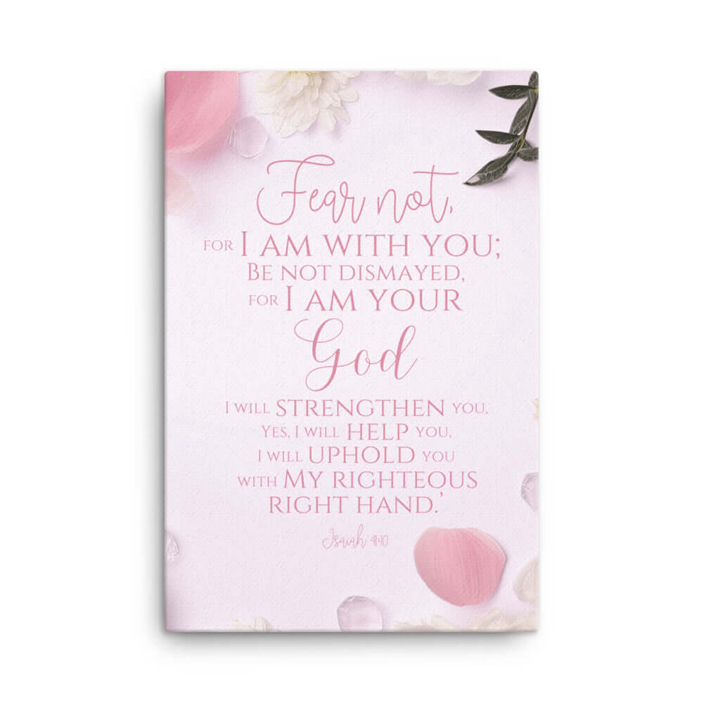 Isaiah 41:10 Bible Verse, God will strengthen you Canvas Print Wall Art 24″×36″