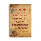 Psalm 46:1 Bible Verse, God is Our Refuge Canvas Print Wall Art 24″×36″
