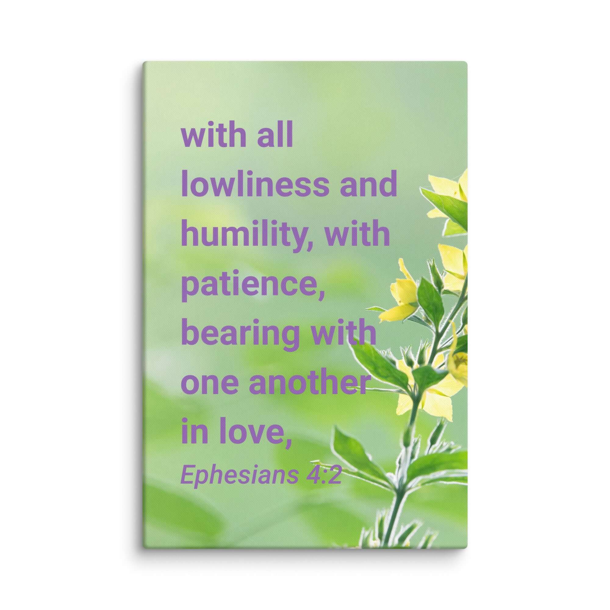 Ephesians 4:2 Bible Verse, one another in love Canvas Print Wall Art 24″×36″