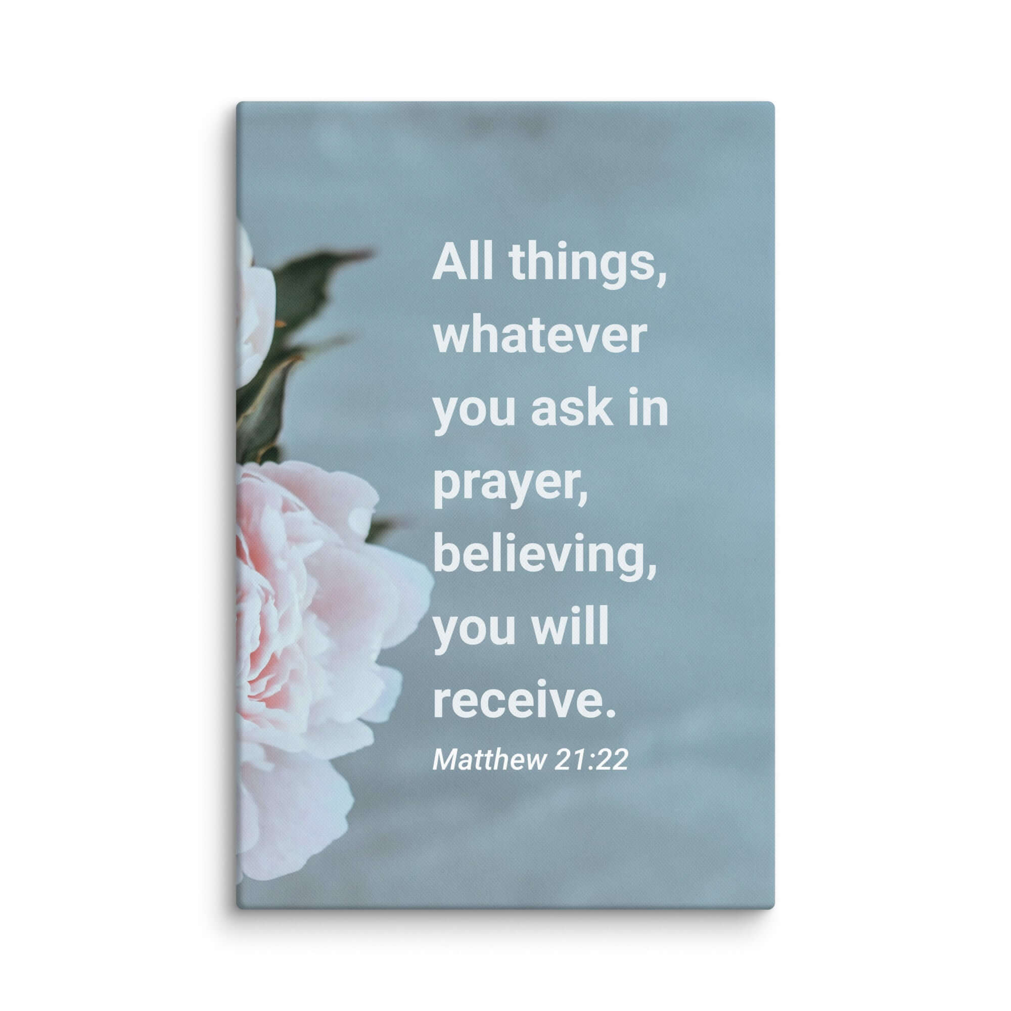 Matthew 21:22 Bible Verse, ask in prayer Canvas Print Wall Art 24″×36″