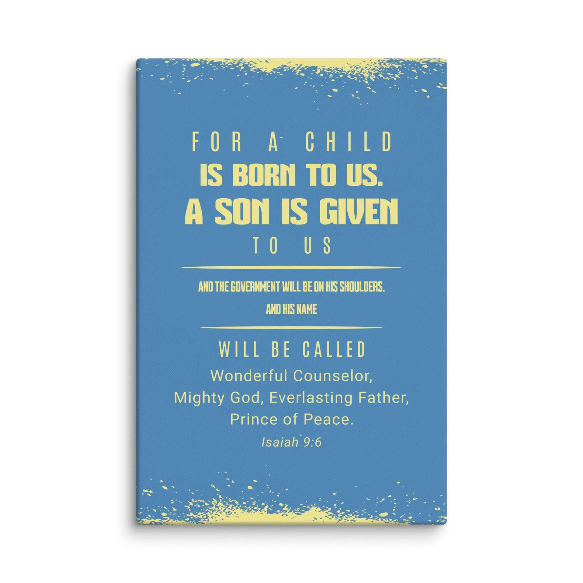 Isaiah 9:6 Bible Verse, Mighty God Canvas Print Wall Art 24″×36″