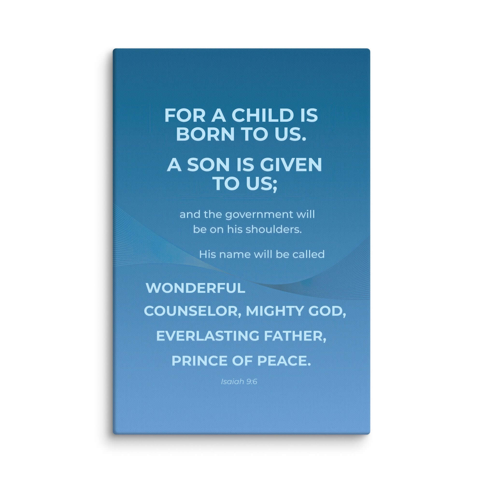 Isaiah 9:6 Bible Verse, Everlasting Father Canvas Print Wall Art 24″×36″