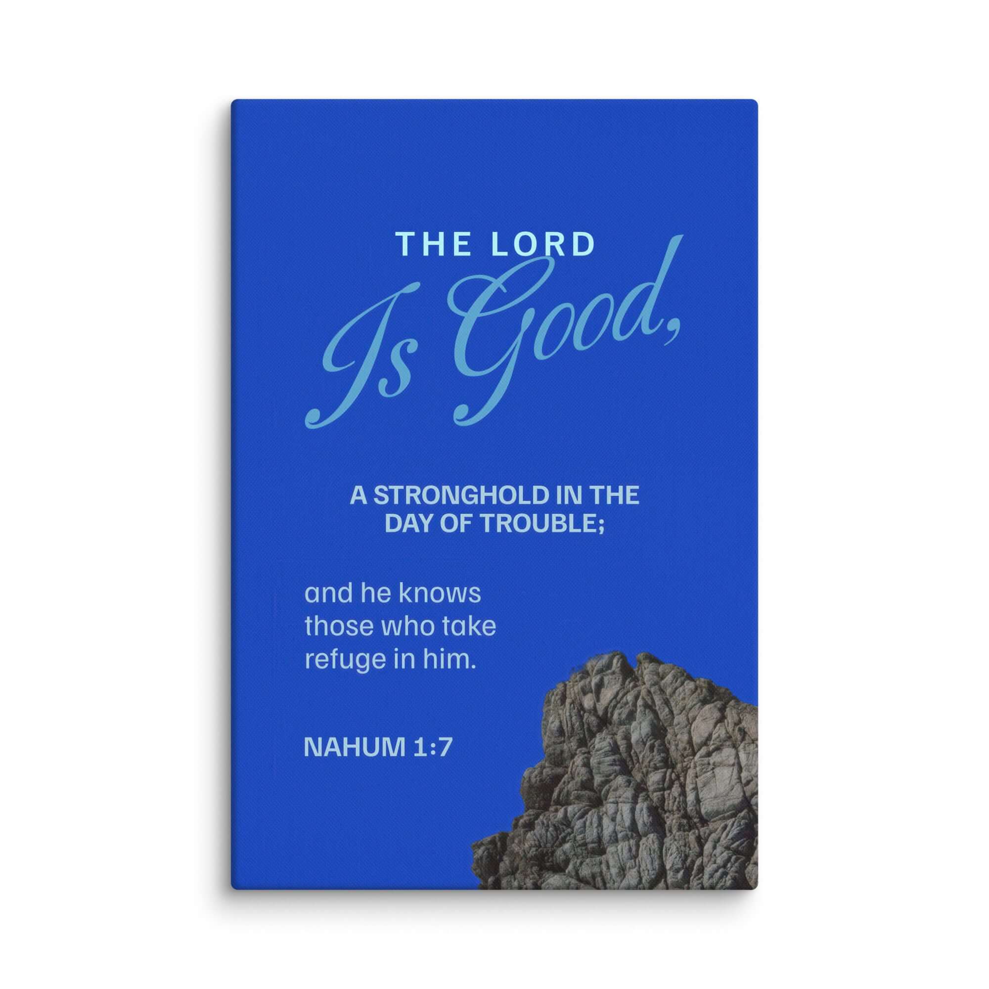 Nahum 1:7 Bible Verse, The LORD is a stronghold Canvas Print Wall Art 24″×36″