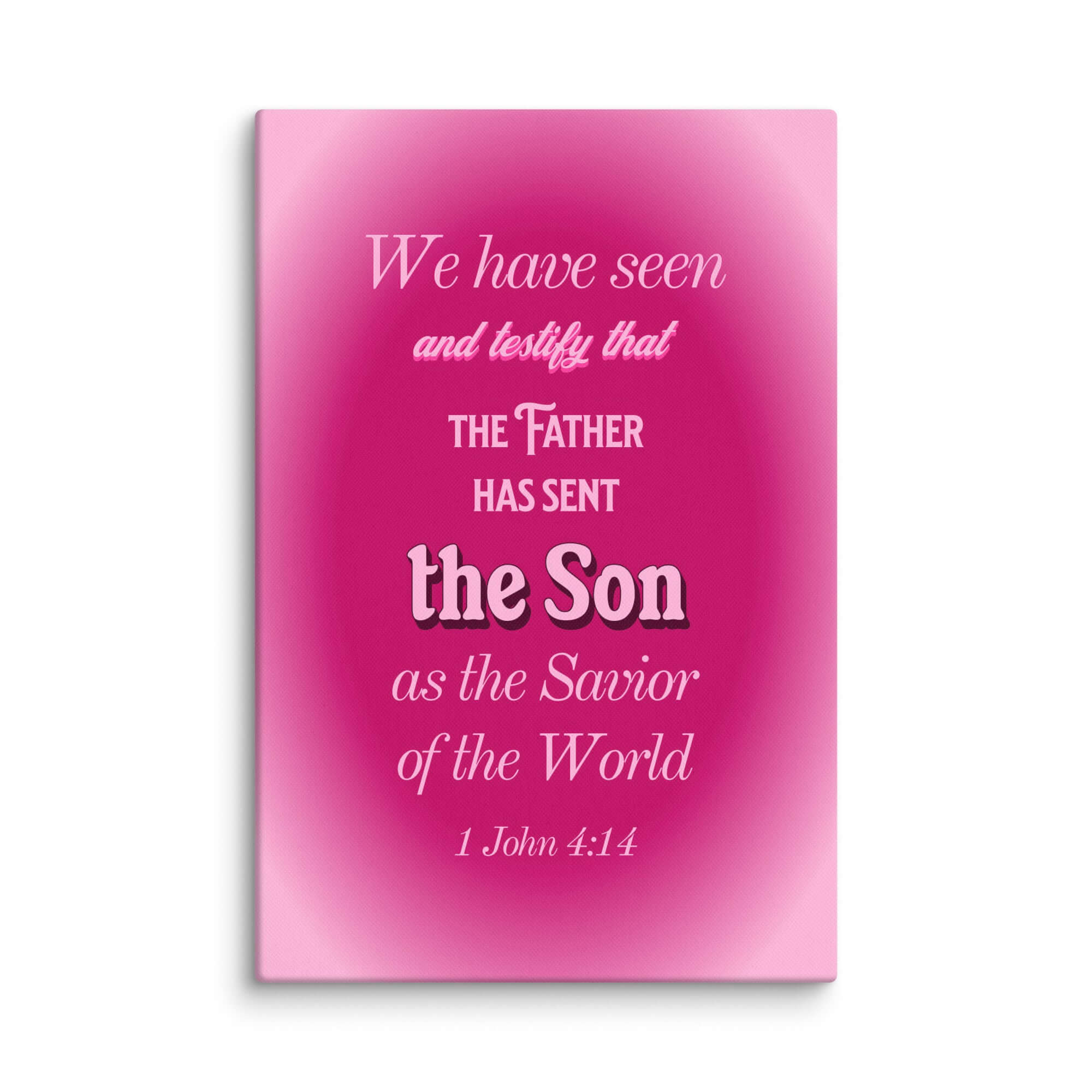 1 John 4:14 Bible Verse, that the Father Canvas Print Wall Art 24″×36″