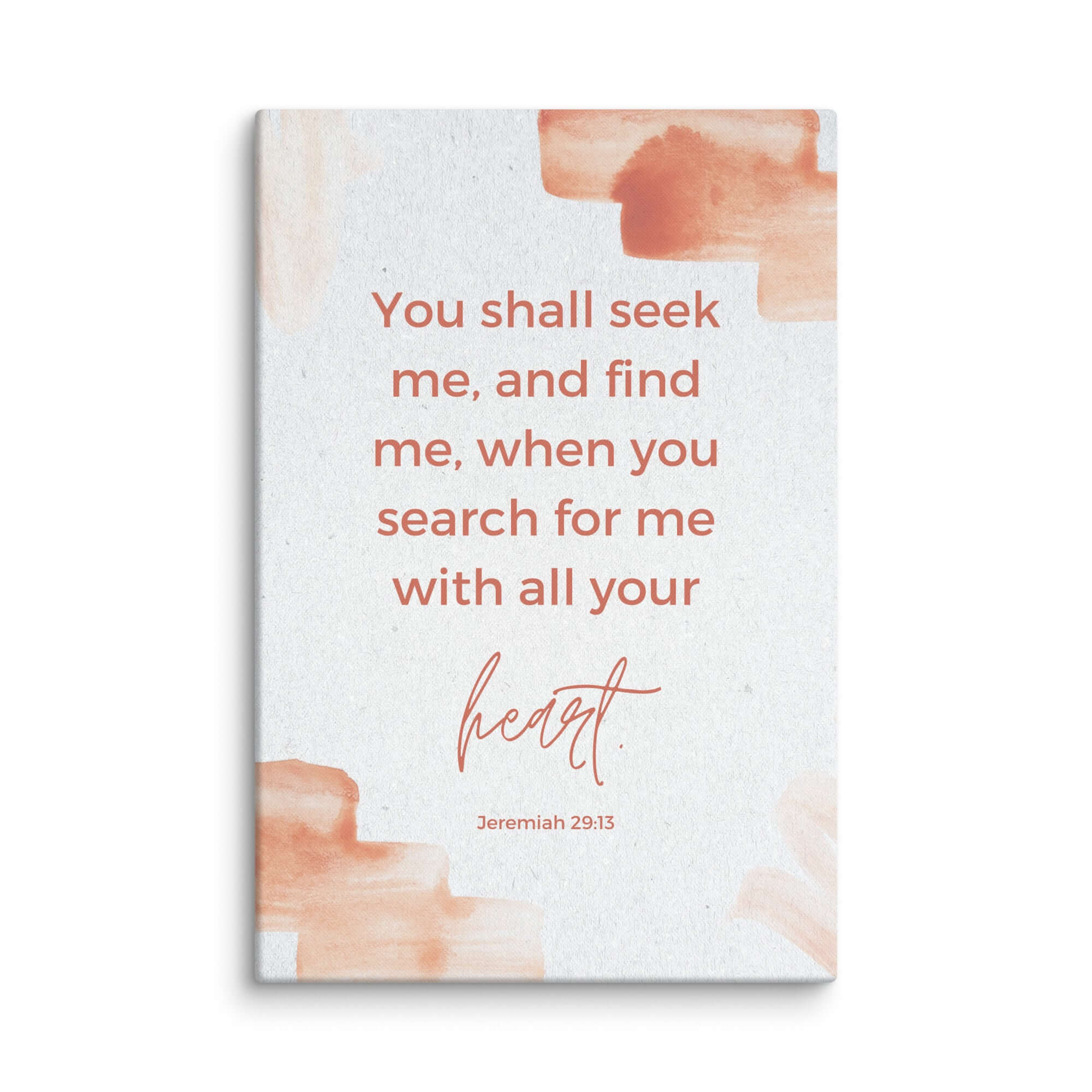 Jeremiah 29:13 Bible Verse, find me Canvas Print Wall Art 24″×36″