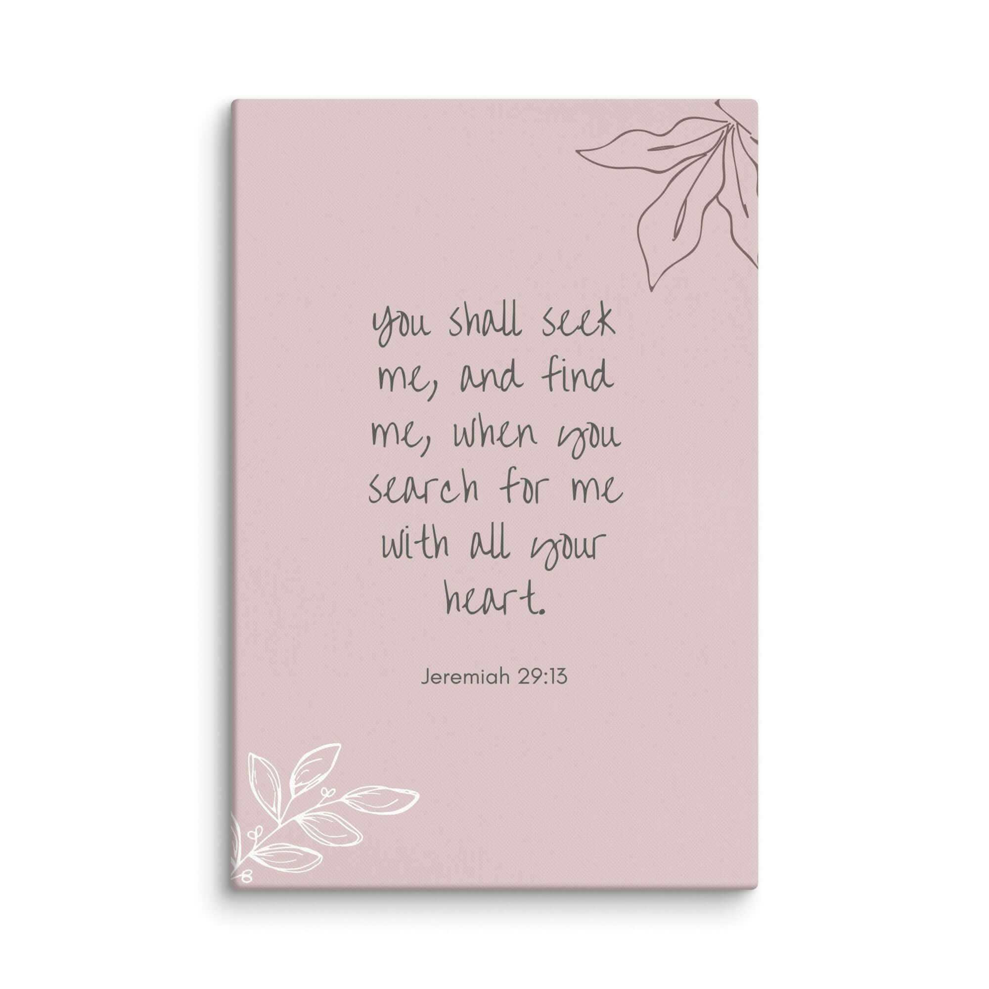Jeremiah 29:13 Bible Verse, you search Canvas Print Wall Art 24″×36″