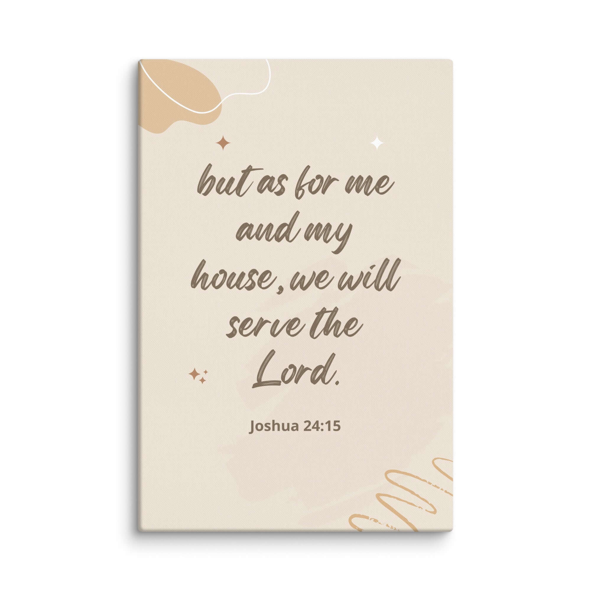 Joshua 24:15 Bible Verse, will serve Canvas Print Wall Art 24″×36″